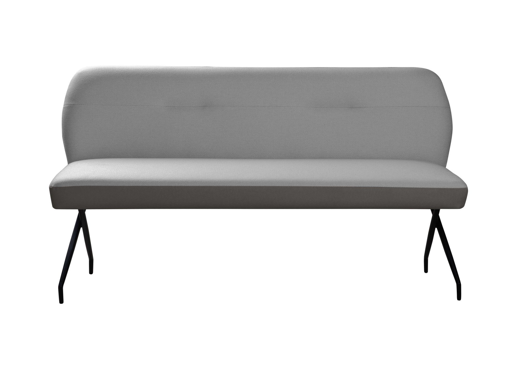 OTTO home Sitzbank Bruna Esszimmerbank, Bank, Küchenbank, Polsterbank, Mattschwarzes Metallgestell, 2-Stoff-Design, Wellenfederung im Sitz