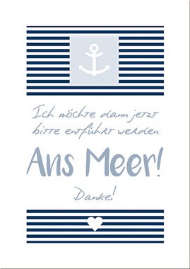 artissimo Poster Poster mit Spruch DinA4 Bild Wandbild Kunstdruck Sprüche Meer maritim, Zitate und Sprüche: Meer