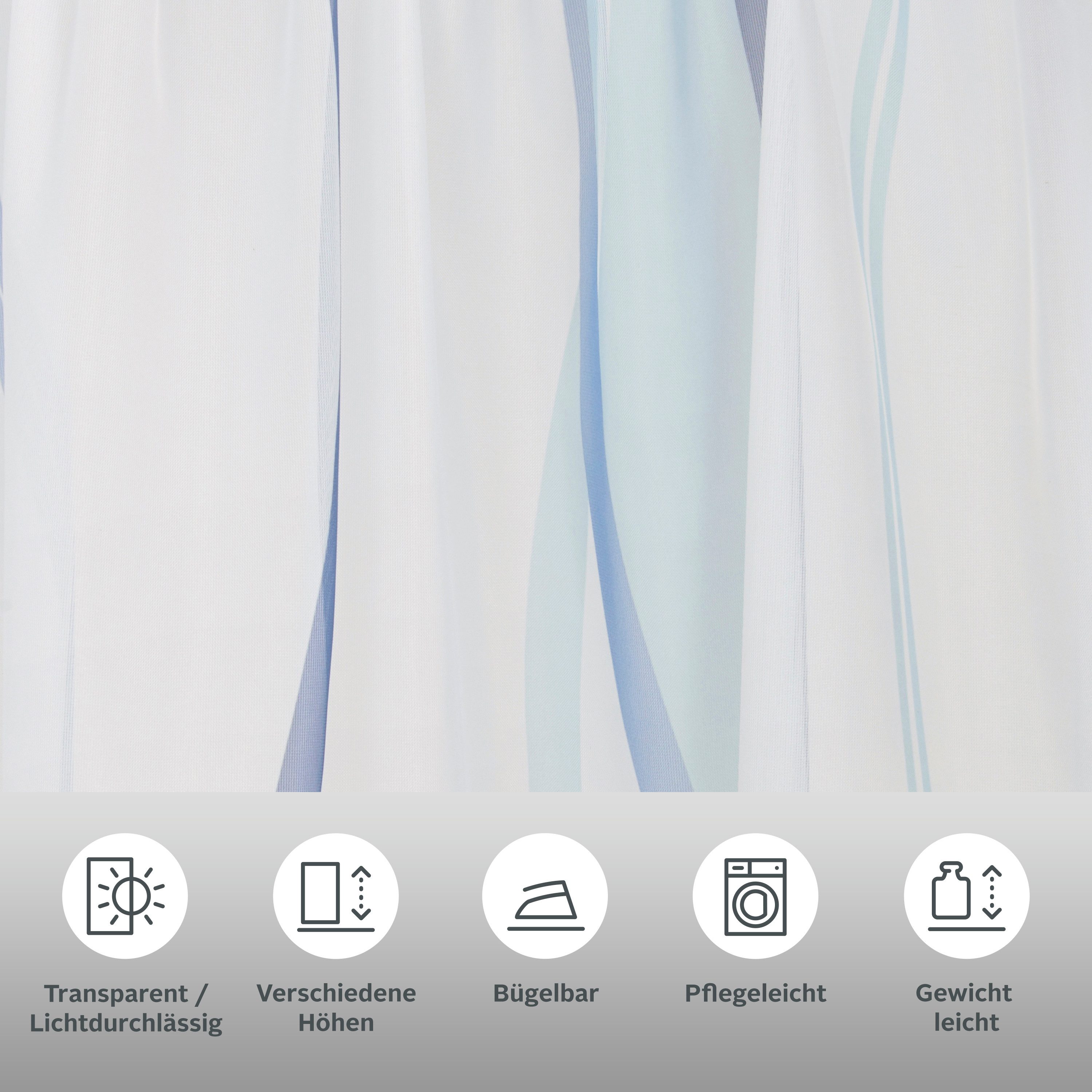 OTTO home Gardine Dimona (2 St), Ösen, transparent, Voile, 2-er Set, transparent, Voile, Polyester, Wellen