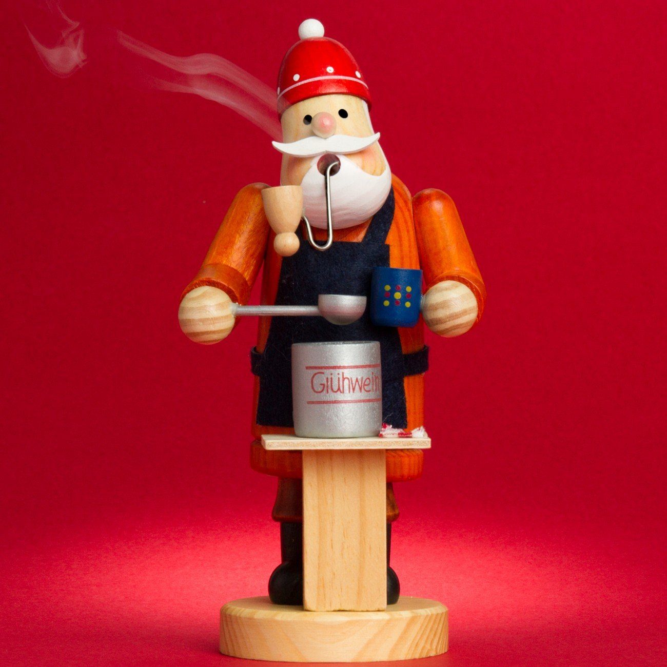 orange Glühweinverkäufer RM-A SIKORA verschiedene Weihnachtsfigur 3 Größen Räuchermännchen Motive Holz - A05 aus