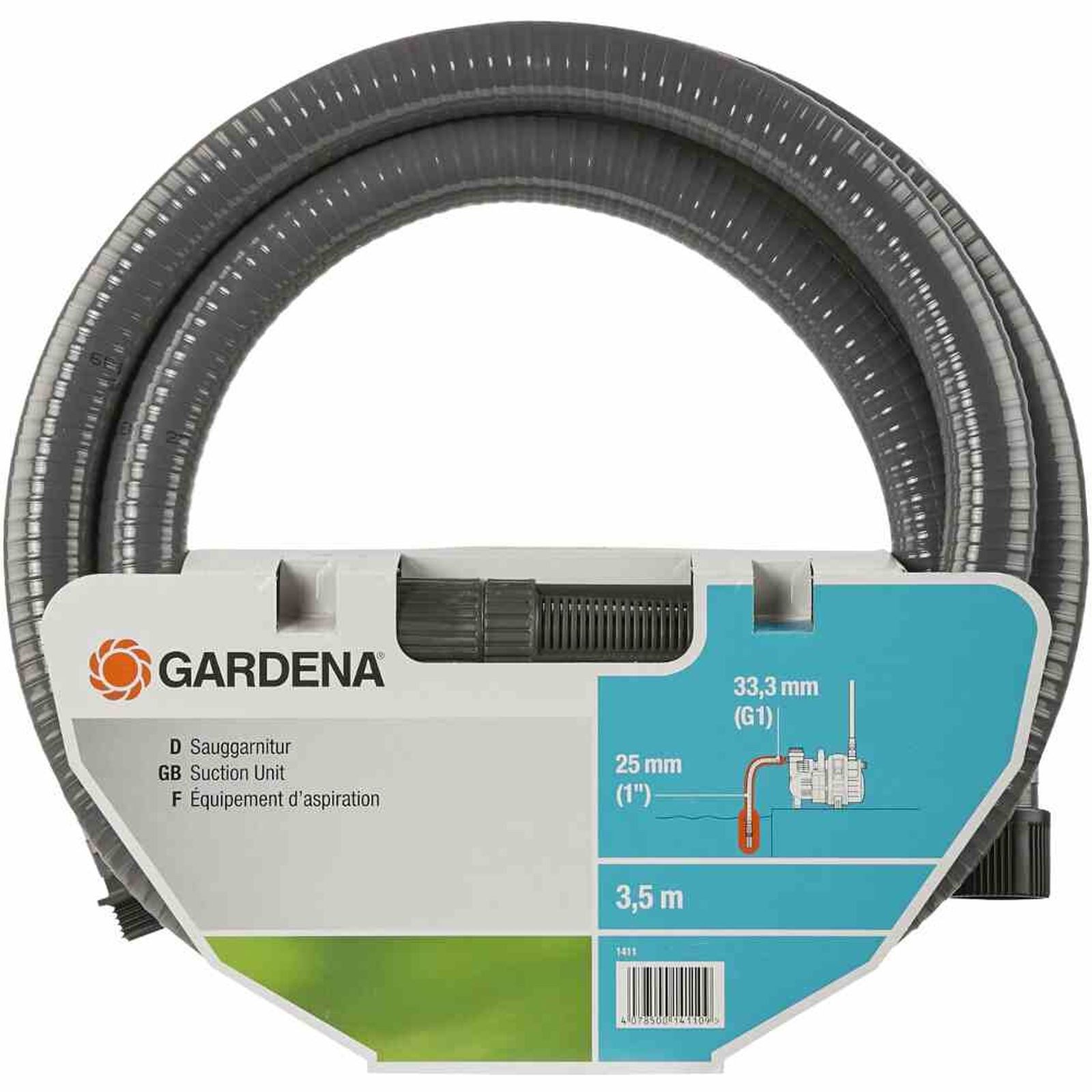 Saugschlauch Saugganitur 3,5m für Pumpen mit 33,3mm (1G)-AG für Pumpen mit 33,3 mm