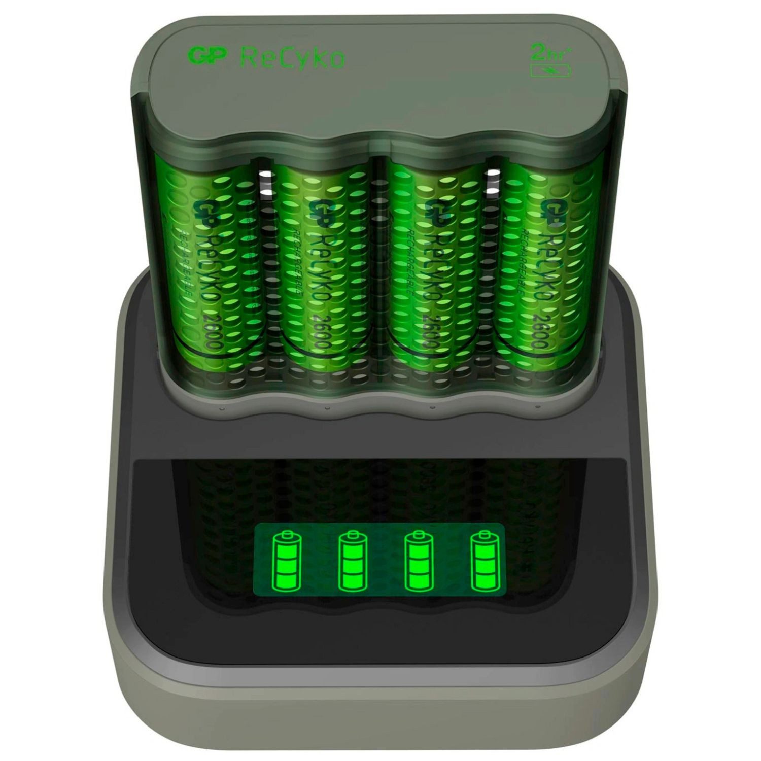 GP Batteries USB Docking Akku-Ladegerät AA / AAA + 4x AA-Akku Akku-Set Mignon 2600 mAh (1,2 V, 6 St), Dock Lader D451 + Ladeeinheit M451 4x AA 2600mAh Mignon LR06 Batterie