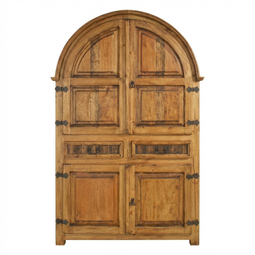 WOLF MÖBEL Drehtürenschrank MEXIKO Rundbogenschrank mit 3 Einlegeböden (129x62x201) 3 Einlegeböden