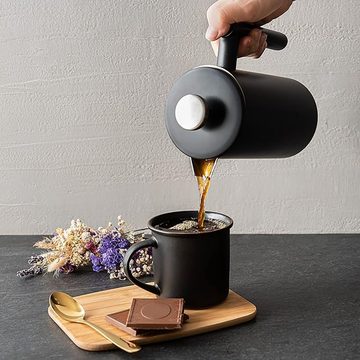 BlauCoastal French Press Kanne Kaffeepresse aus Edelstahl mit 3-stufigem Filtersystem, doppelt vakuumisolierte French Press Kaffeemaschine