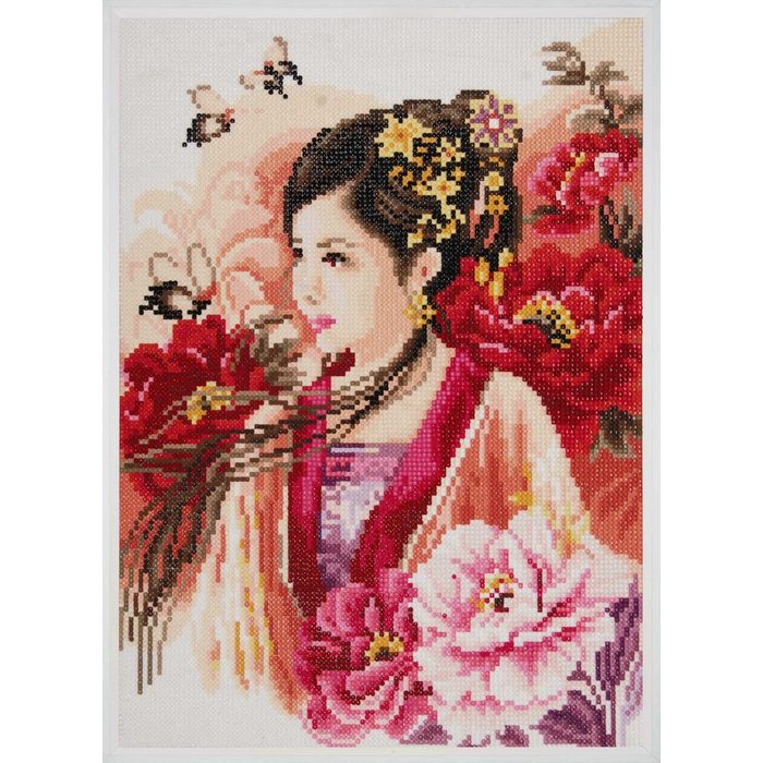Lanarte Kreativset Lanarte Diamond Painting Packung Asiatische Frau in Pink (30 x 43 cm) (embroidery kit)