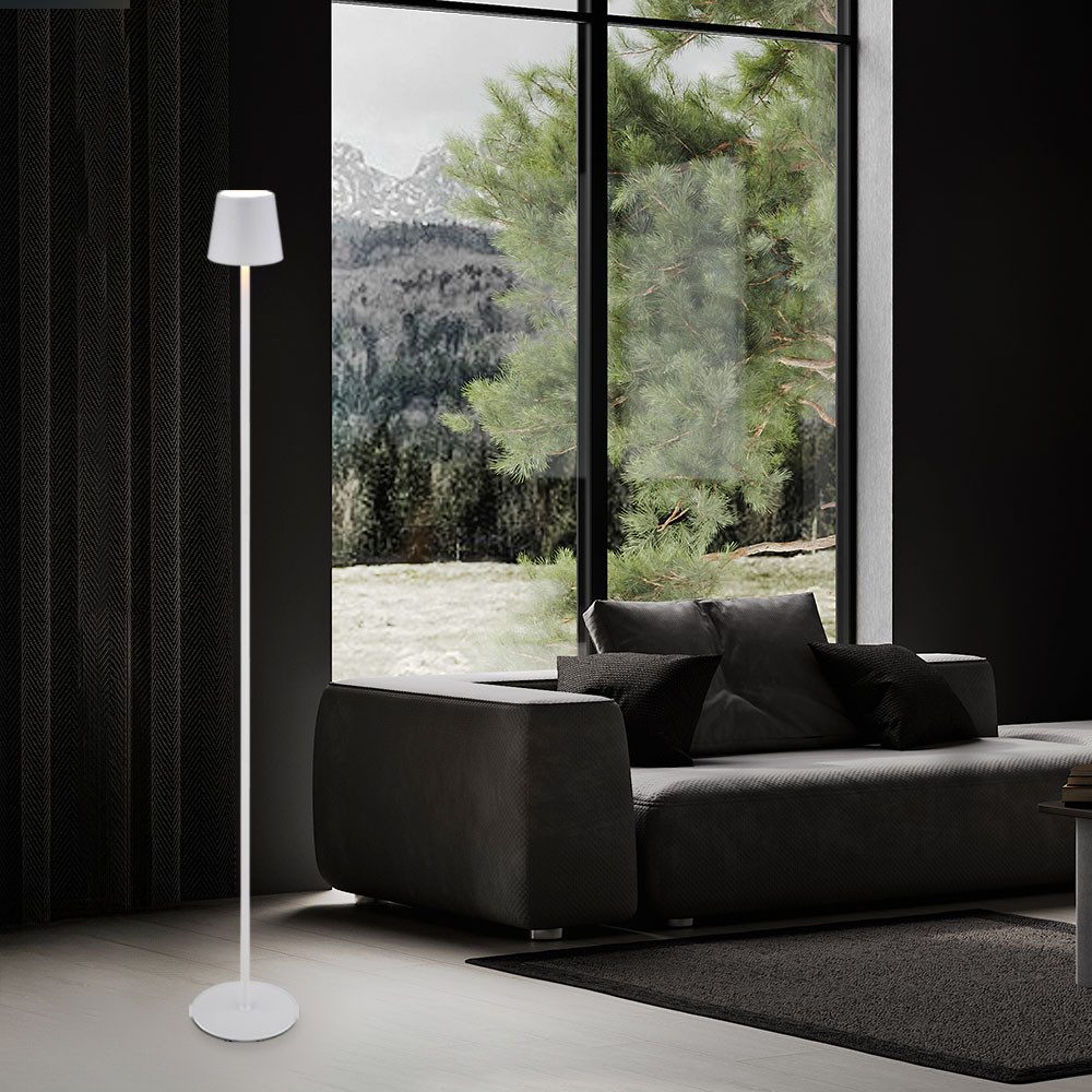 GLOBO LIGHTING LED Stehlampe, LED-Leuchtmittel fest verbaut, Warmweiß, Stehlampe Stehleuchte Beistelllampe IP44 weiß Touchdimmer Akkulampe