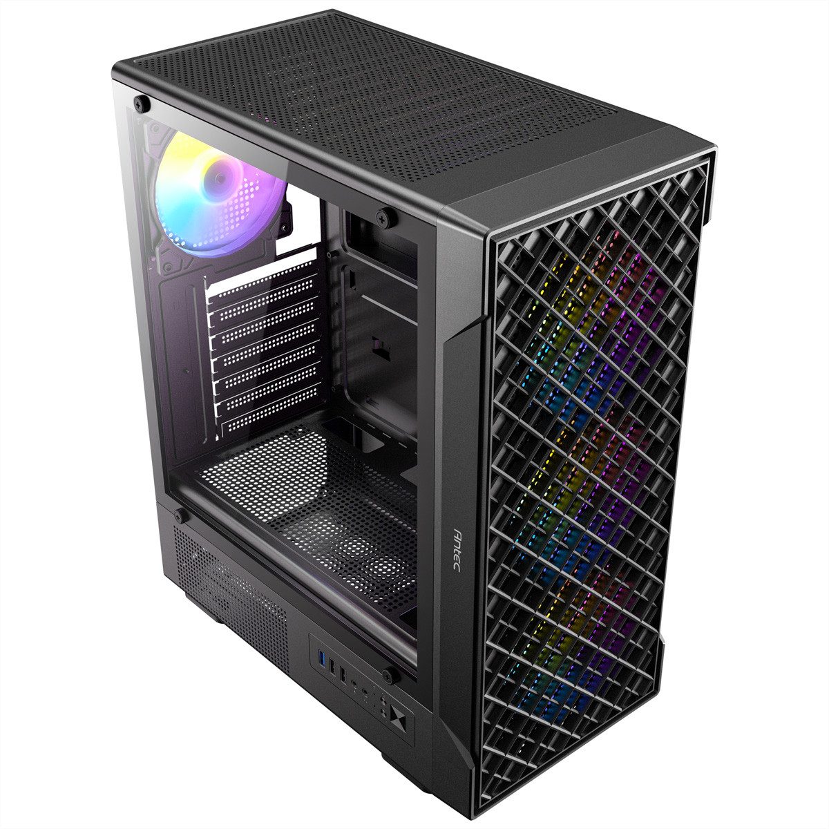 Antec PC-Gehäuse VX-320 ARGB ATX, Micro-ATX, ITX Mid Tower Gaming PC Gehäuse