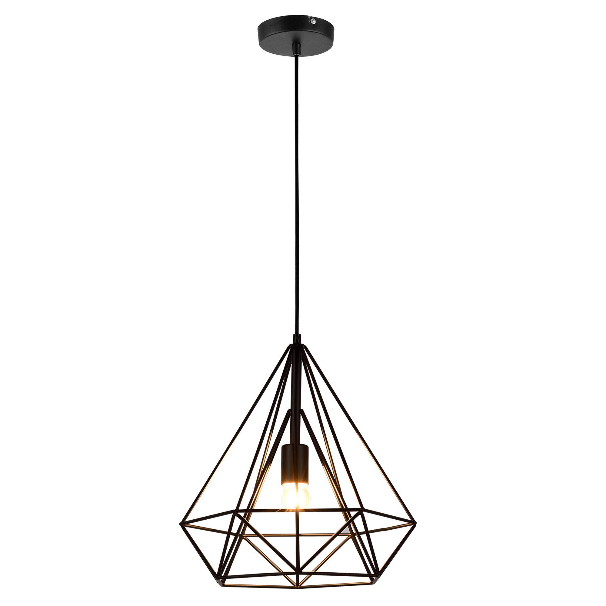 lux.pro Hängeleuchte, ohne Leuchtmittel, »Diamond« Pendelleuchte im Vintage und Industrial Design - schwarz. € 51,99