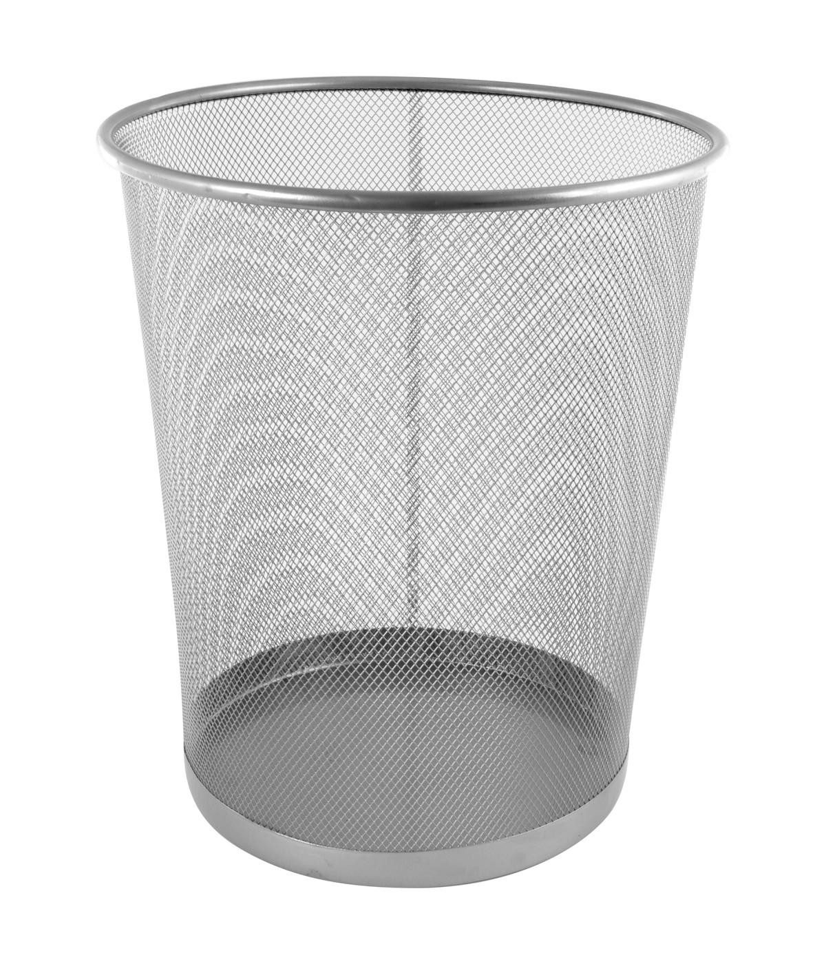 Stylex Schreibwaren Papierkorb Papierkorb / Durchmesser: ca. 29,5cm / Höhe: 34cm / Farbe: silber