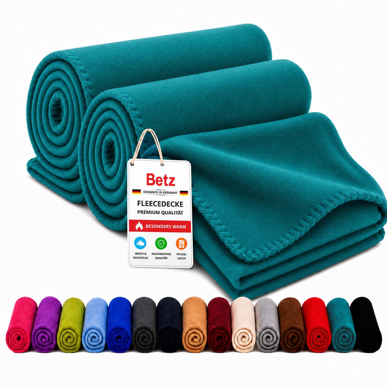 Wohndecke Fleecedecke 2 Stück 130x170 cm 180g/m² – Flauschige Sofadecke, Betz