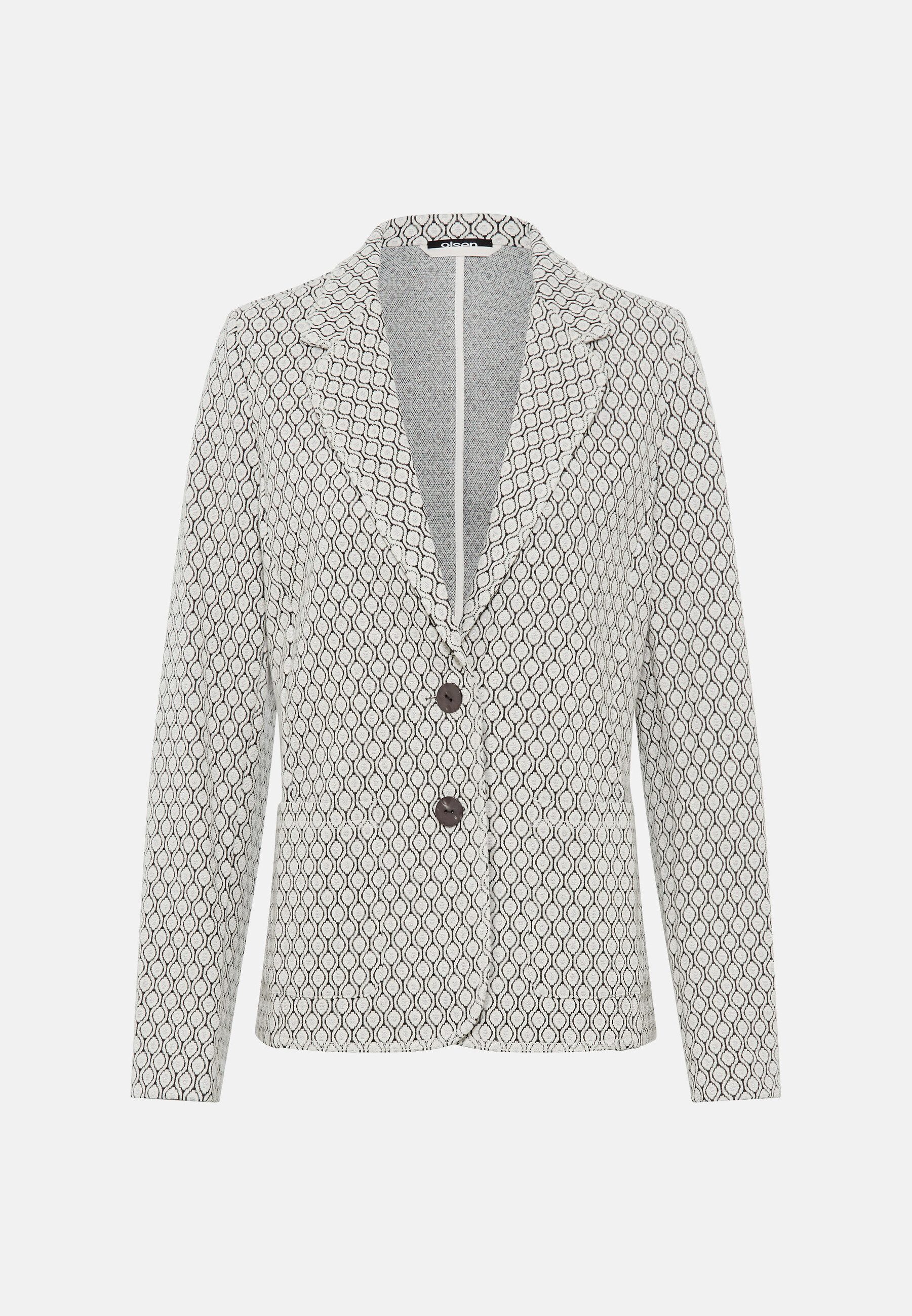 Olsen Kurzblazer aus Jacquard mit schimmernden Akzenten