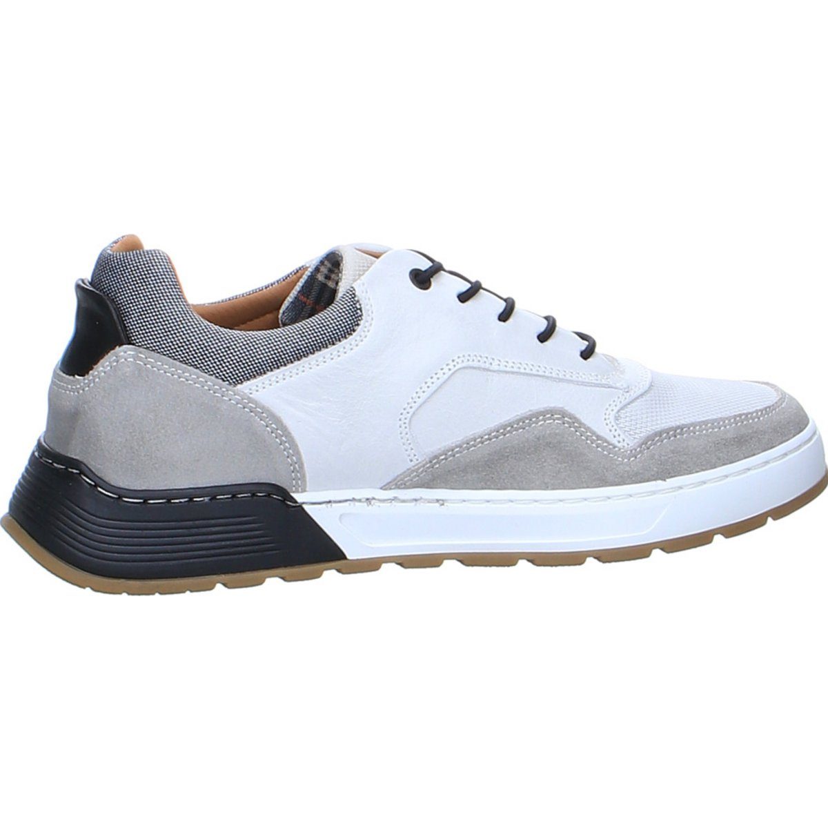 BULLBOXER Herren Halbschuhe Beige - Ledermix Mit Stretcheinsätzen & Komfortsohle