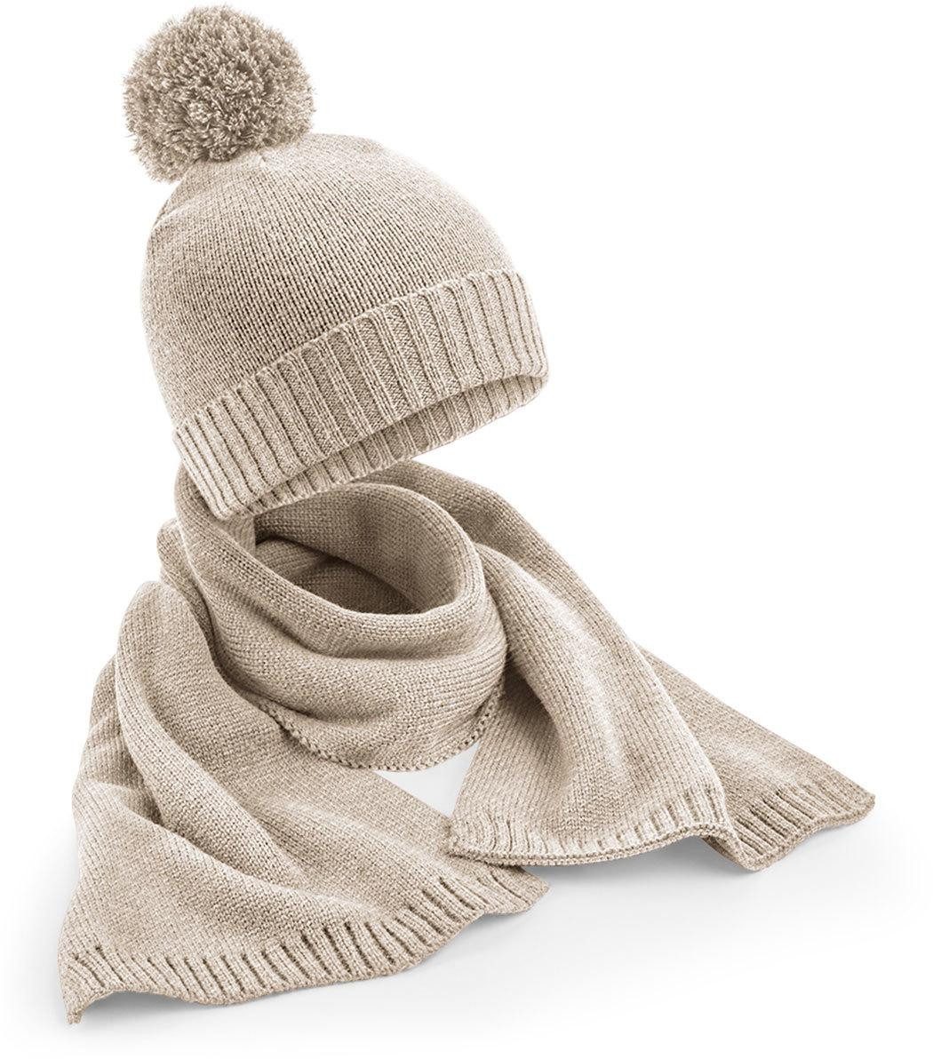 Beechfield® Schal Knitted Scarf and Beanie günstig online kaufen