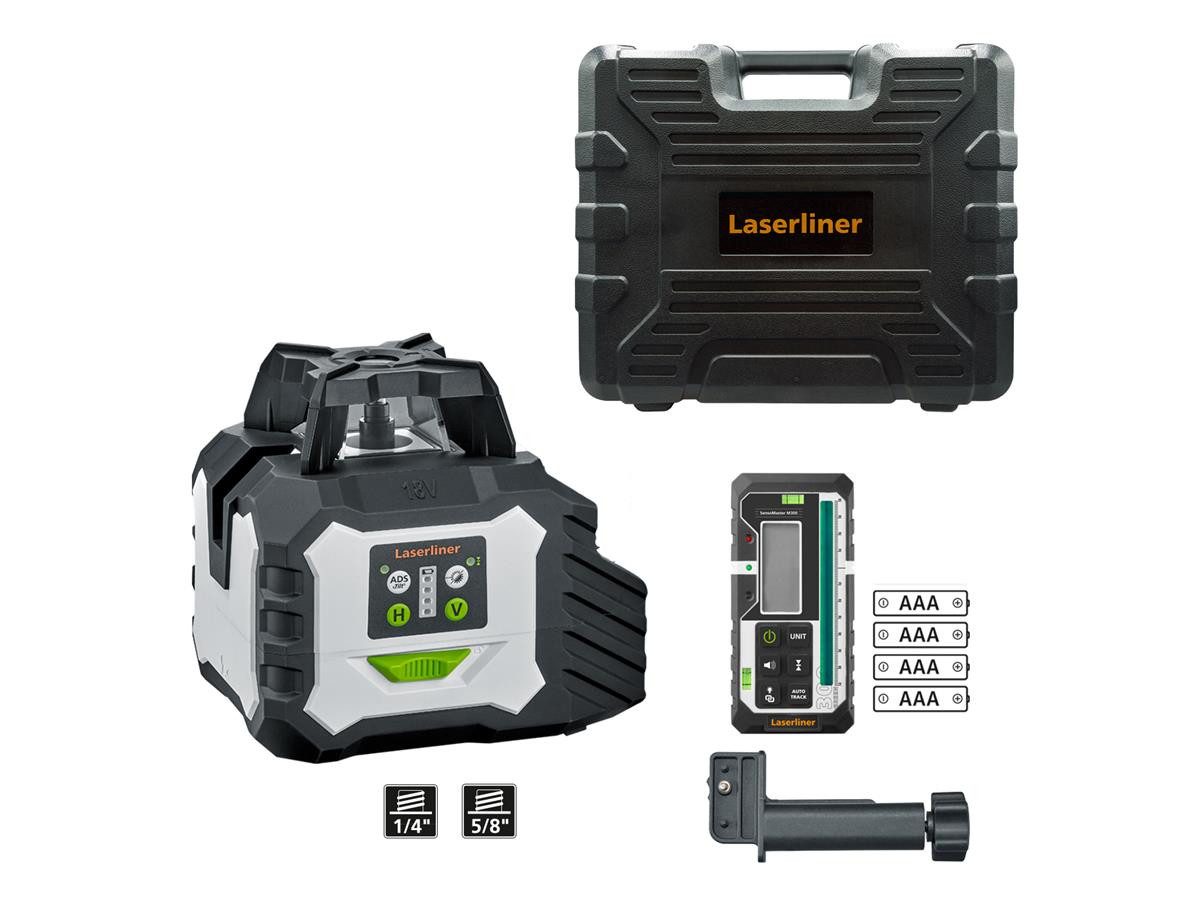 LASERLINER Lasermessgerät Duraplane GMX Multi-18V, bis 70 m, ±0,2 mm/m, grüner Laser, mit Extender, im Koffer