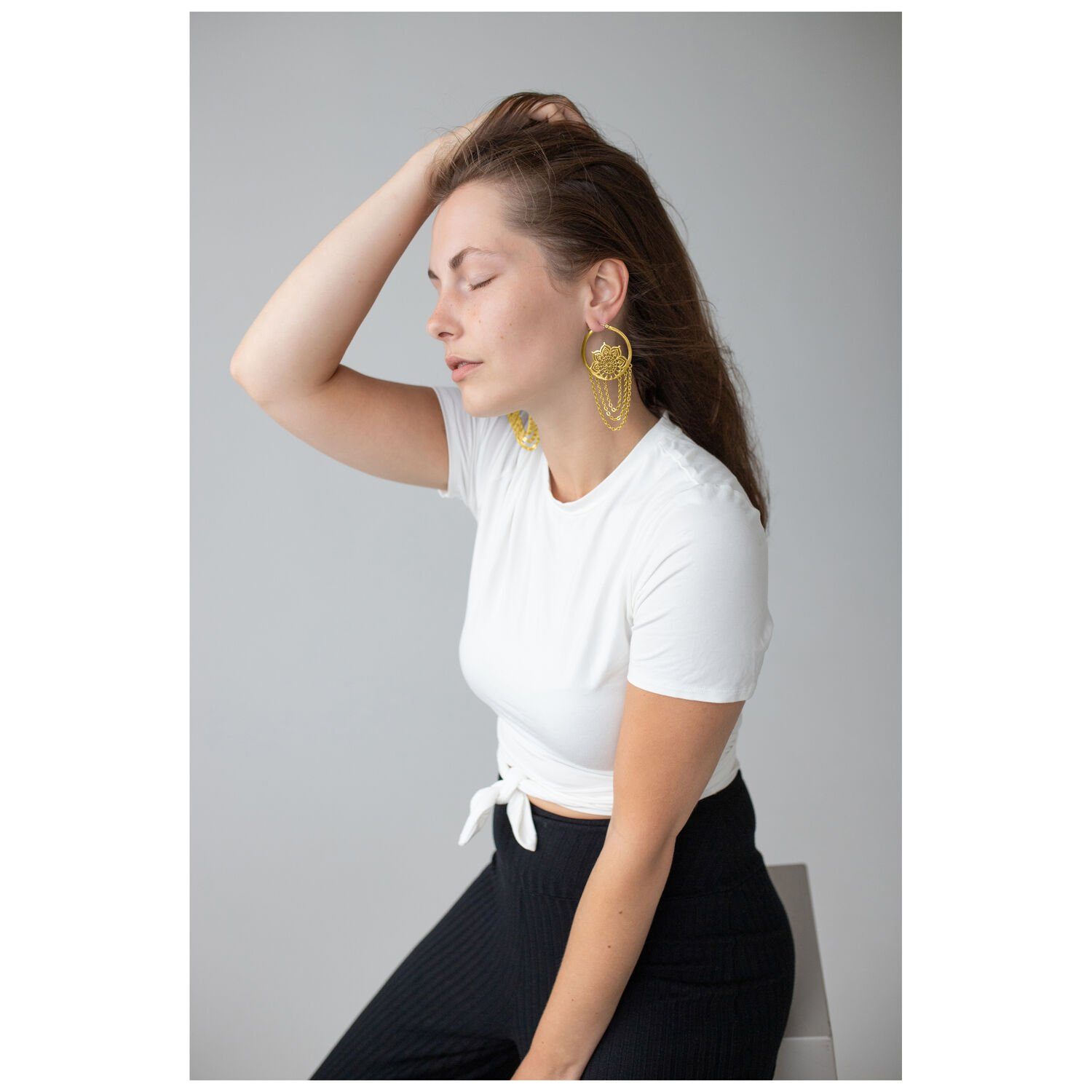 Wildcat Paar Ohrhänger La Fleur Hoops, wasserfest, langlebig, hautverträglich