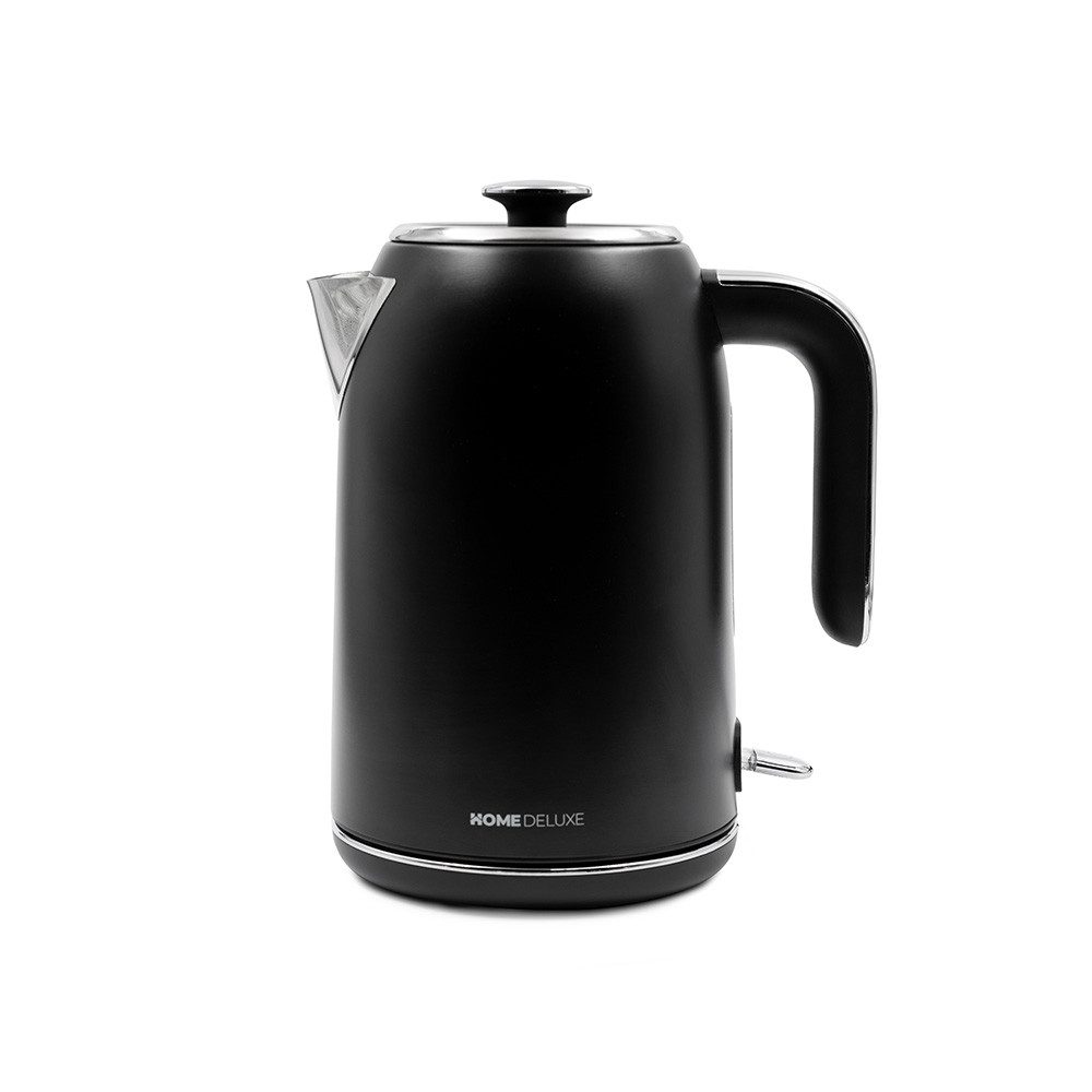 HOME DELUXE Wasserkocher NOBLE - Matt, 1.5 l, 2200 W, Edelstahl Gehäuse & integrierter Hitzeschutz, Retro Optik