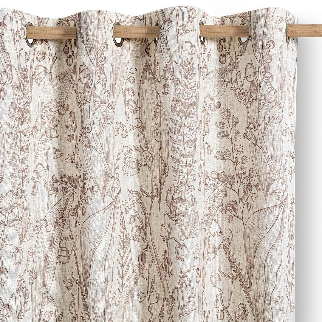 Restilo Gardine Gardine Ösen Vorhang Leinen Microfaser Blumen Muster (1 St) günstig online kaufen