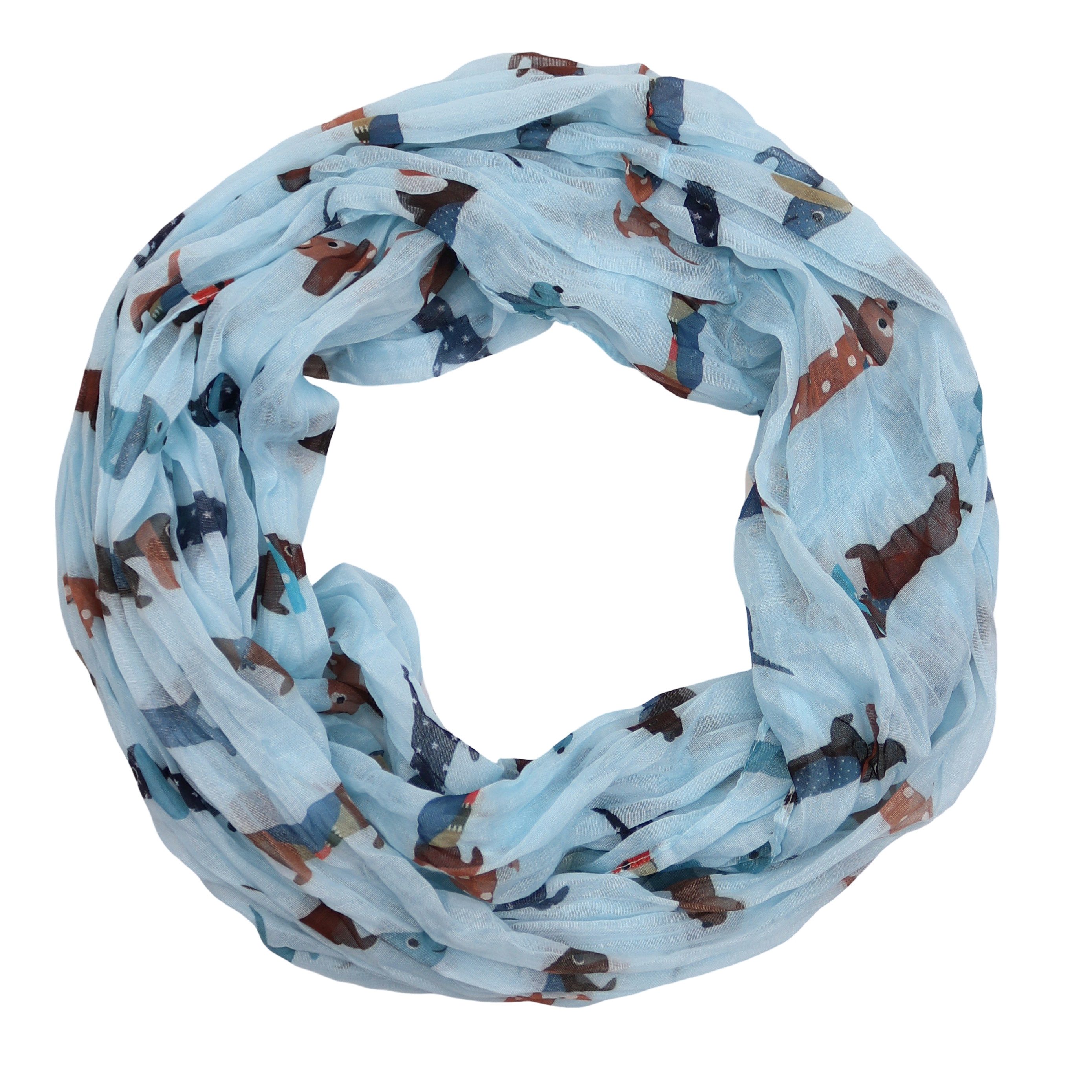 Loop Weicher Damen-Loopschal mit Dackel-Muster, Schlauchschal