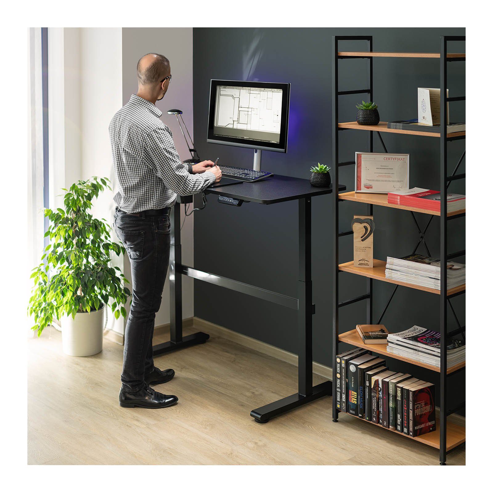 Fromm&Starck Stahl Höhenverstellbarer Pulverbeschichtung Schreibtisch Schreibtisch mit 118x58cm