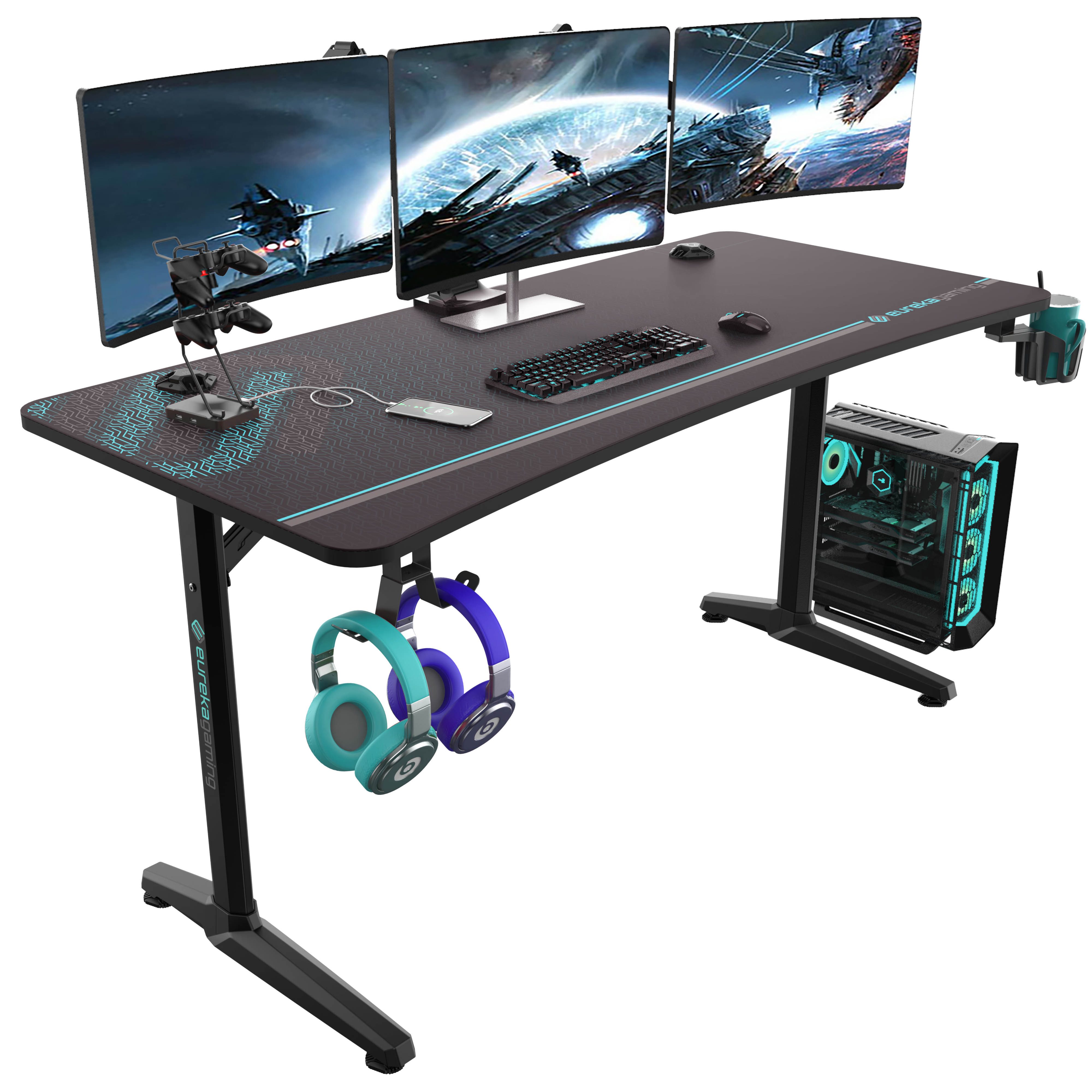 EE EUREKA ERGONOMIC Gamingtisch Schreibtisch Ergonomischer 152×70cm Compute günstig online kaufen