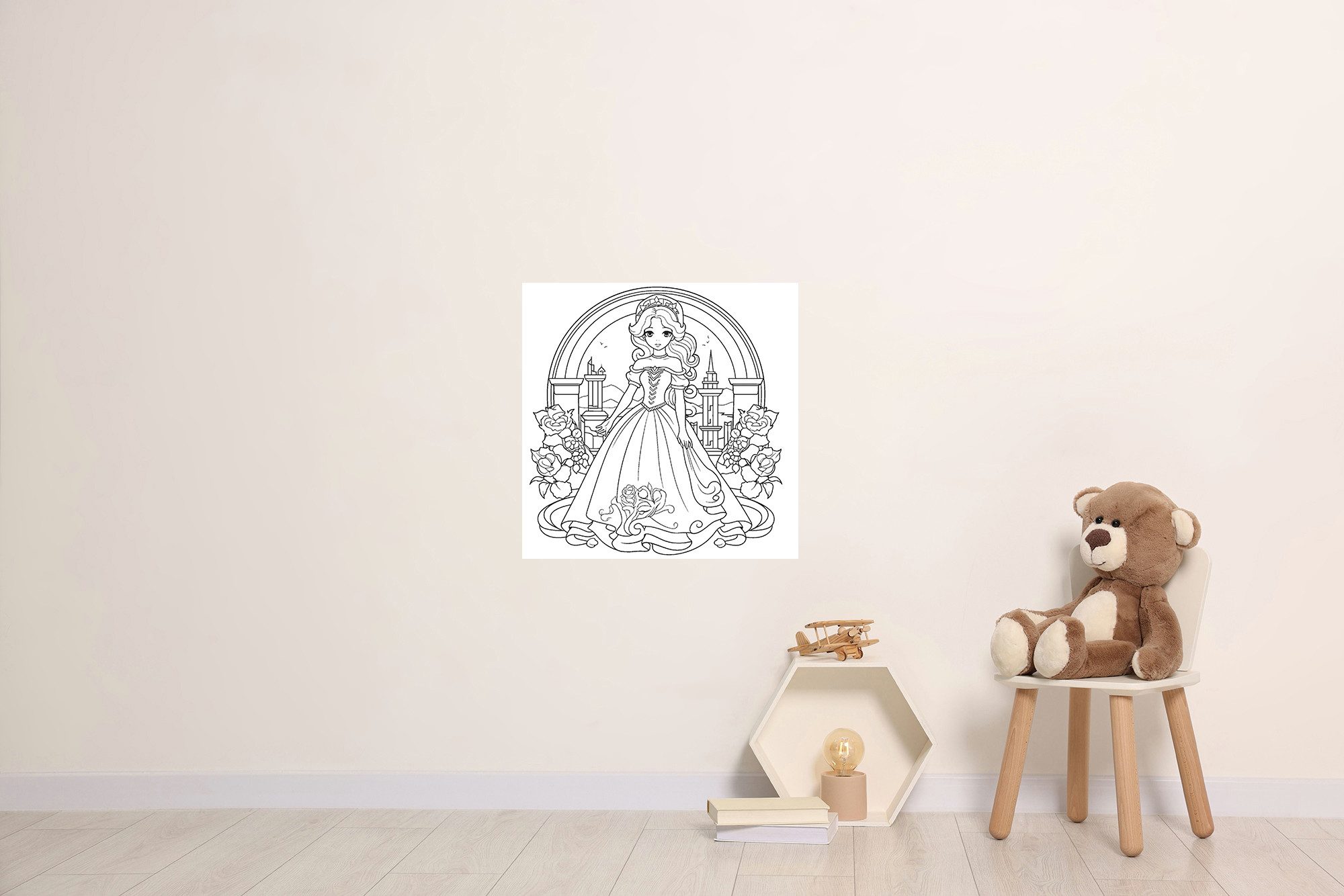 queence Wandsticker Prinzessin (1 St), DIY-Wandsticker zum Bemalen
