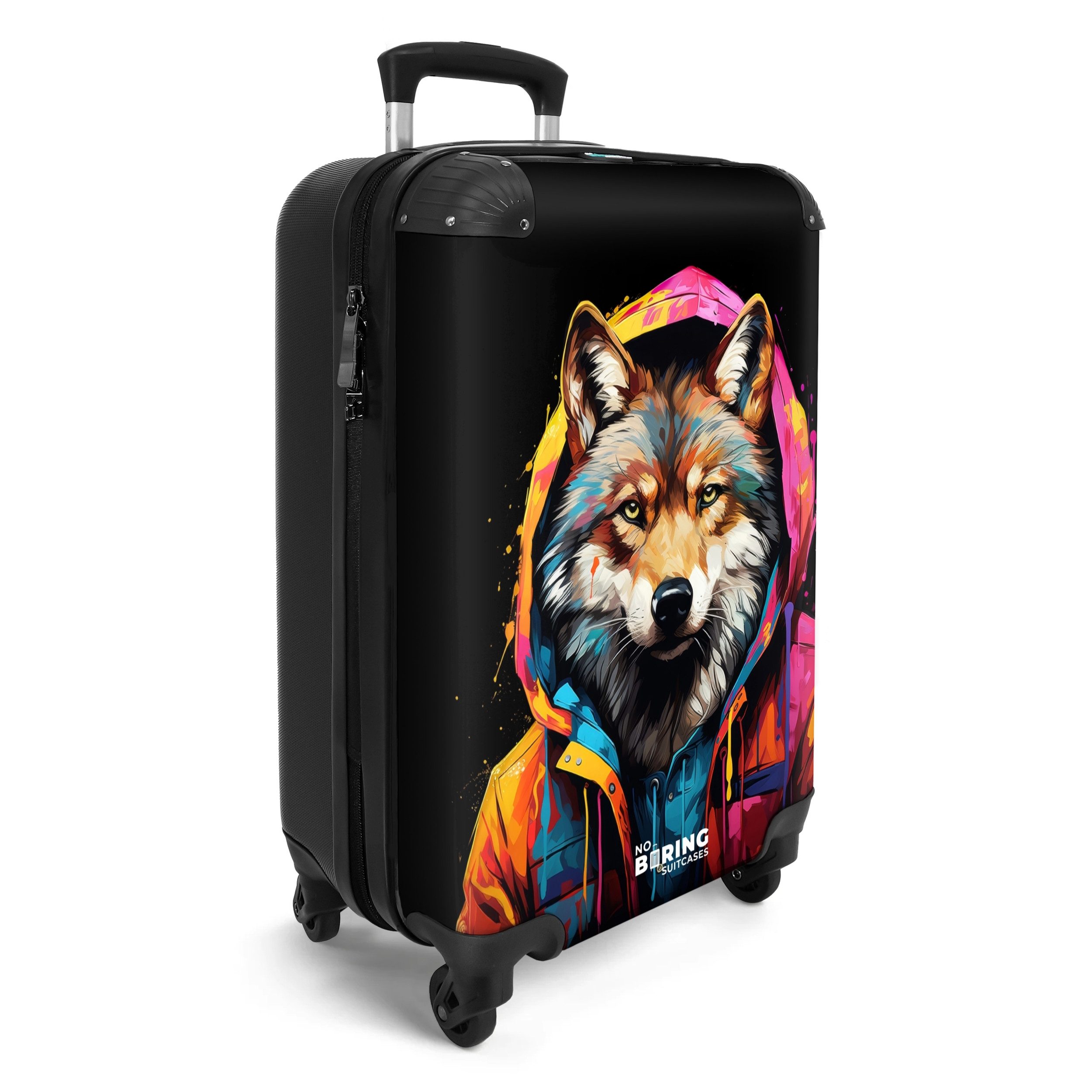 NoBoringSuitcases.com© Hartschalen-Trolley Fuchs mit buntem Fell günstig online kaufen