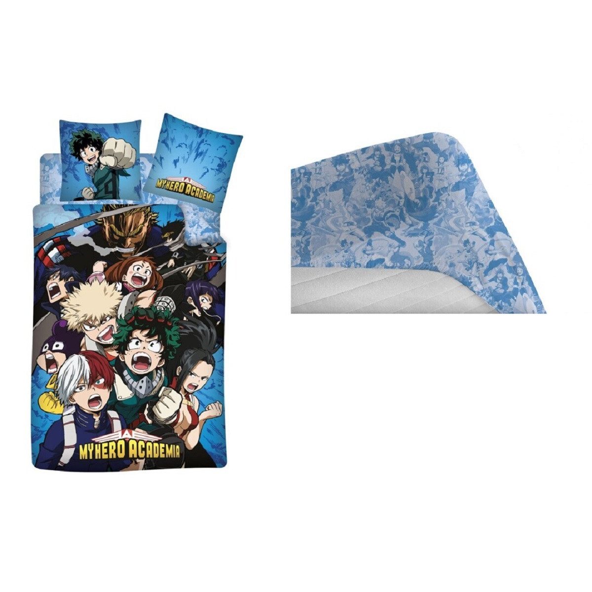 MY HERO ACADEMIA Постільна білизна inkl. Laken, Kissen- & Deckenbezug, 3 teilig, ideal für Kinder, perfekt für erholsame Nächte