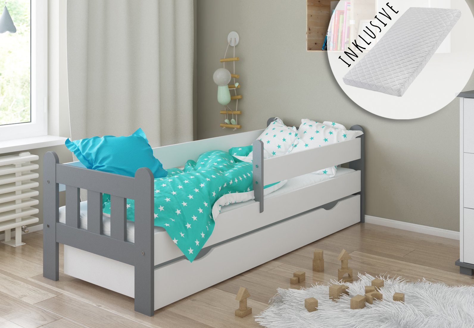 Kids Collective Kinderbett »Kinderbett 80x160, 80x180, 90x200 cm mit ...