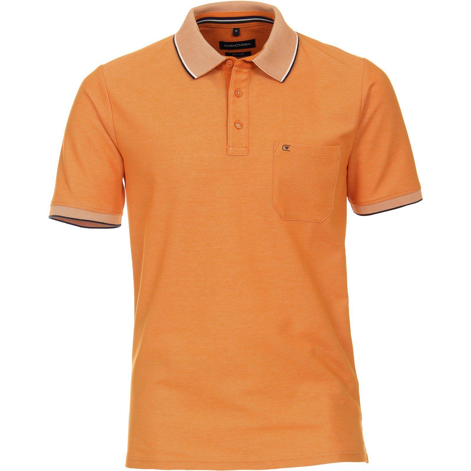 melange orange Größen Herren Poloshirt Poloshirt care CASAMODA Große easy CasaModa
