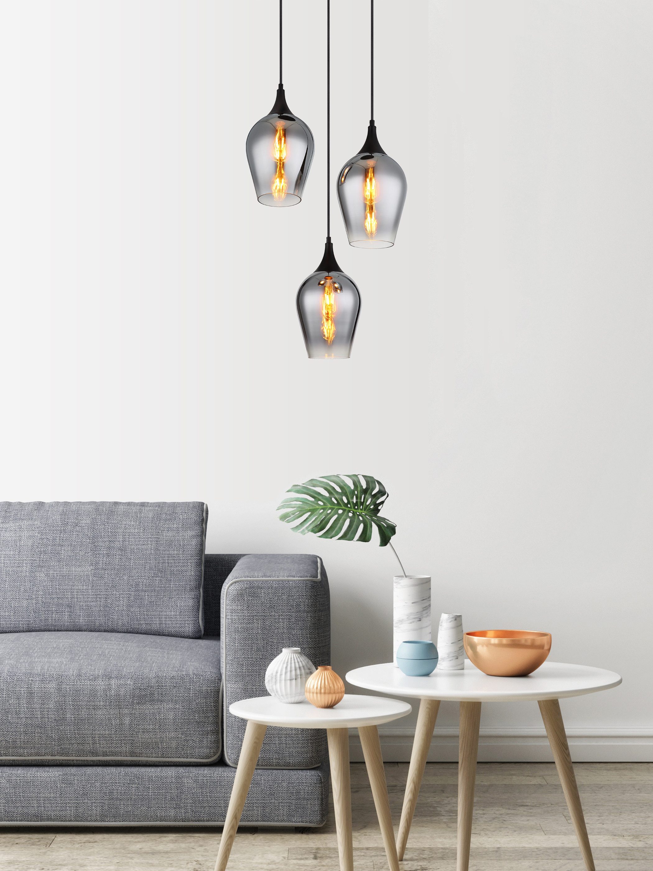 GLOBO LIGHTING Hängeleuchte LAVUS, ohne Leuchtmittel, Hängelampe/Pendelleuchte/Höhe kürzbar/Wohnzimmer/Esszimmer