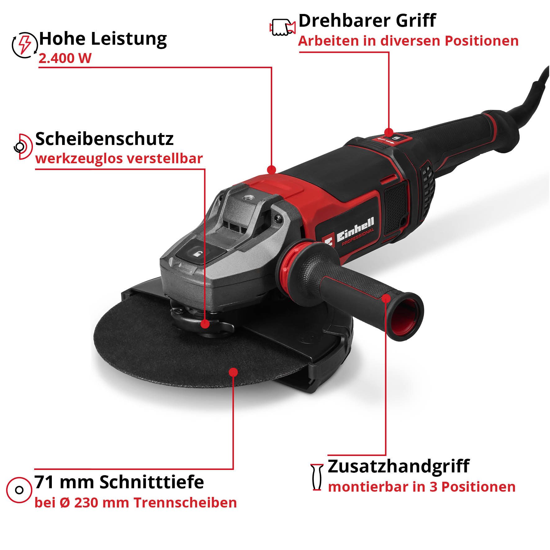 Einhell Winkelschleifer Professional TP-AG 230/2400