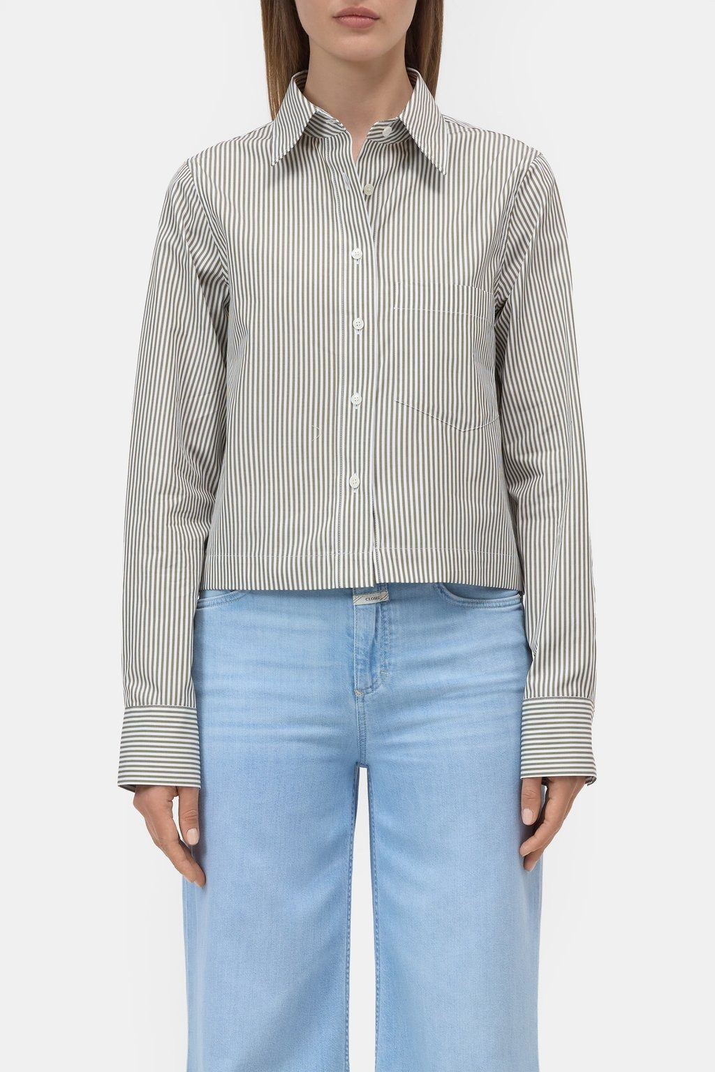 CLOSED Langarmbluse Cropped classic shirt