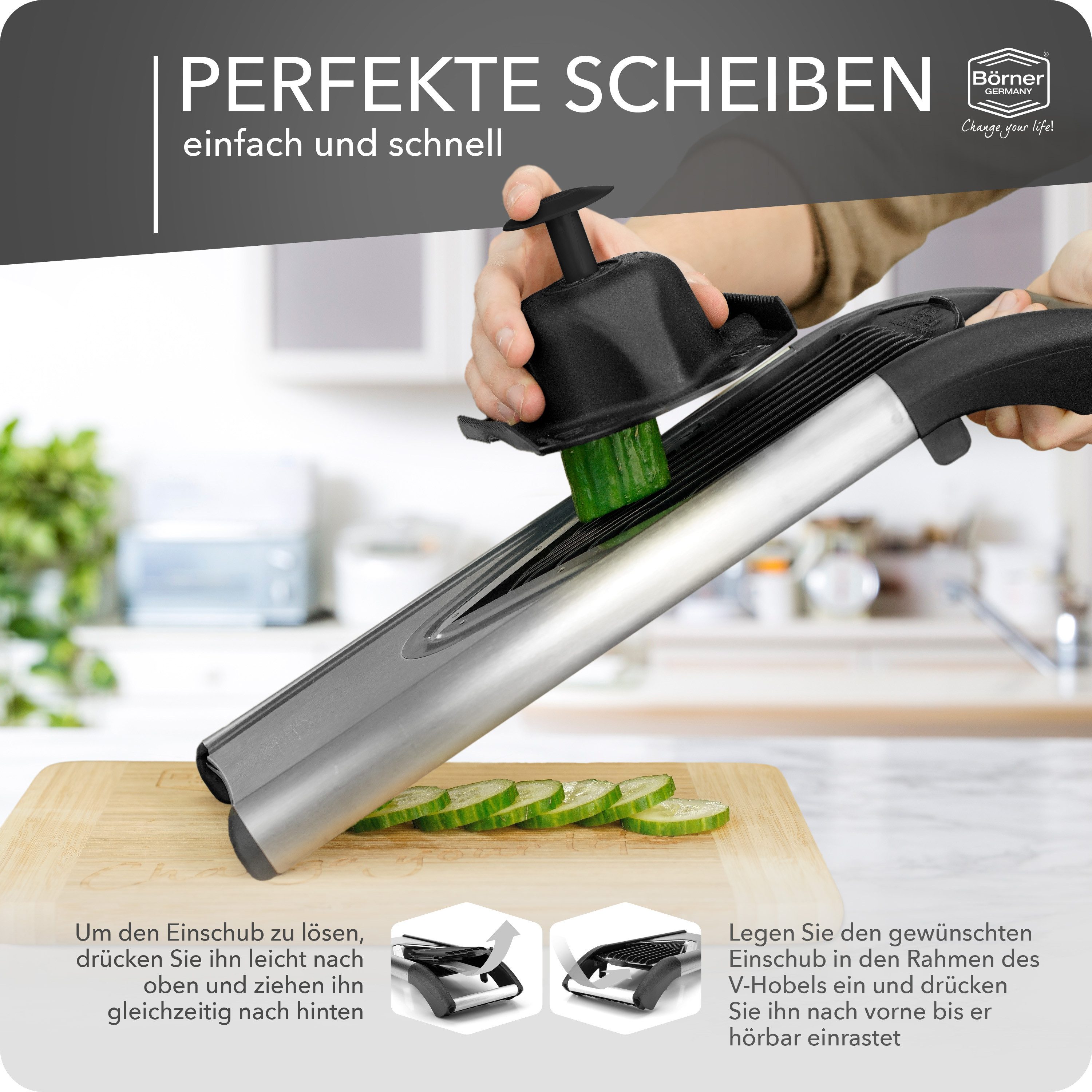 Börner Gemüsehobel V6 Gemüsehobel ExclusiveLine Profi Set – Bild 5 von 5