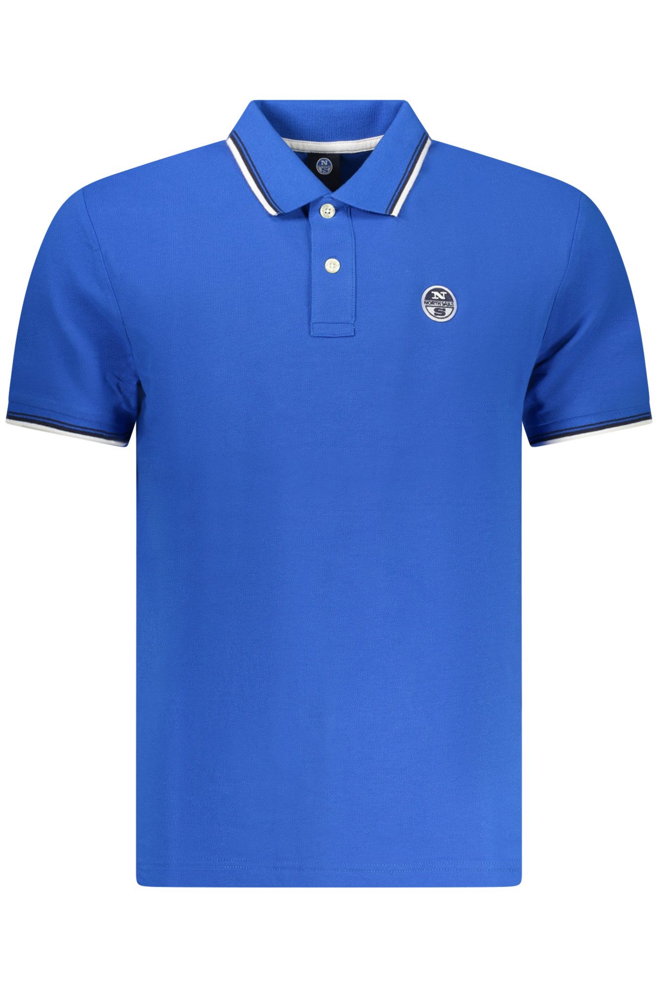 North Sails Poloshirt Herren Blaues Kurzarm-Poloshirt mit Kontrastdetails