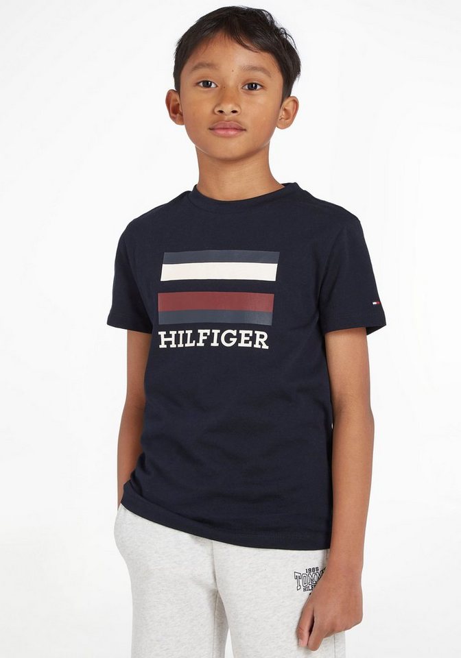 Tommy Hilfiger T-Shirt TH LOGO TEE S/S mit großem Hilfiger Frontprint &  Logo-Schriftzug