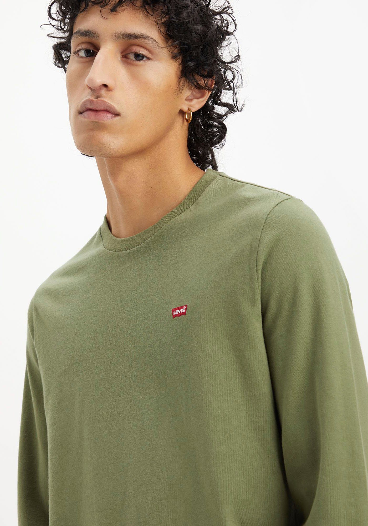 Levi's® Langarmshirt mit bluish Logo-Applikation olive