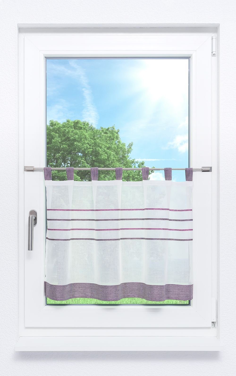 LYSEL® Scheibengardine Scheibenhänger Carlina (1 St), transparent, HxB 50x140cm