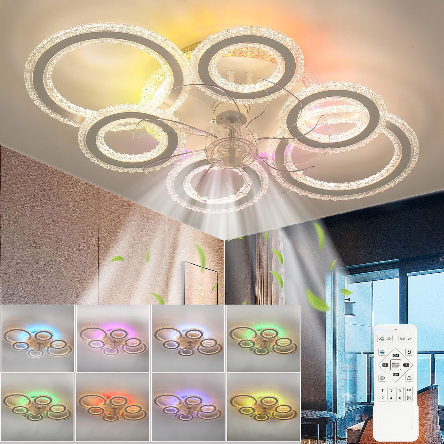 oyajia Deckenleuchte Deckenlampe mit Ventilator Deckenventilator günstig online kaufen