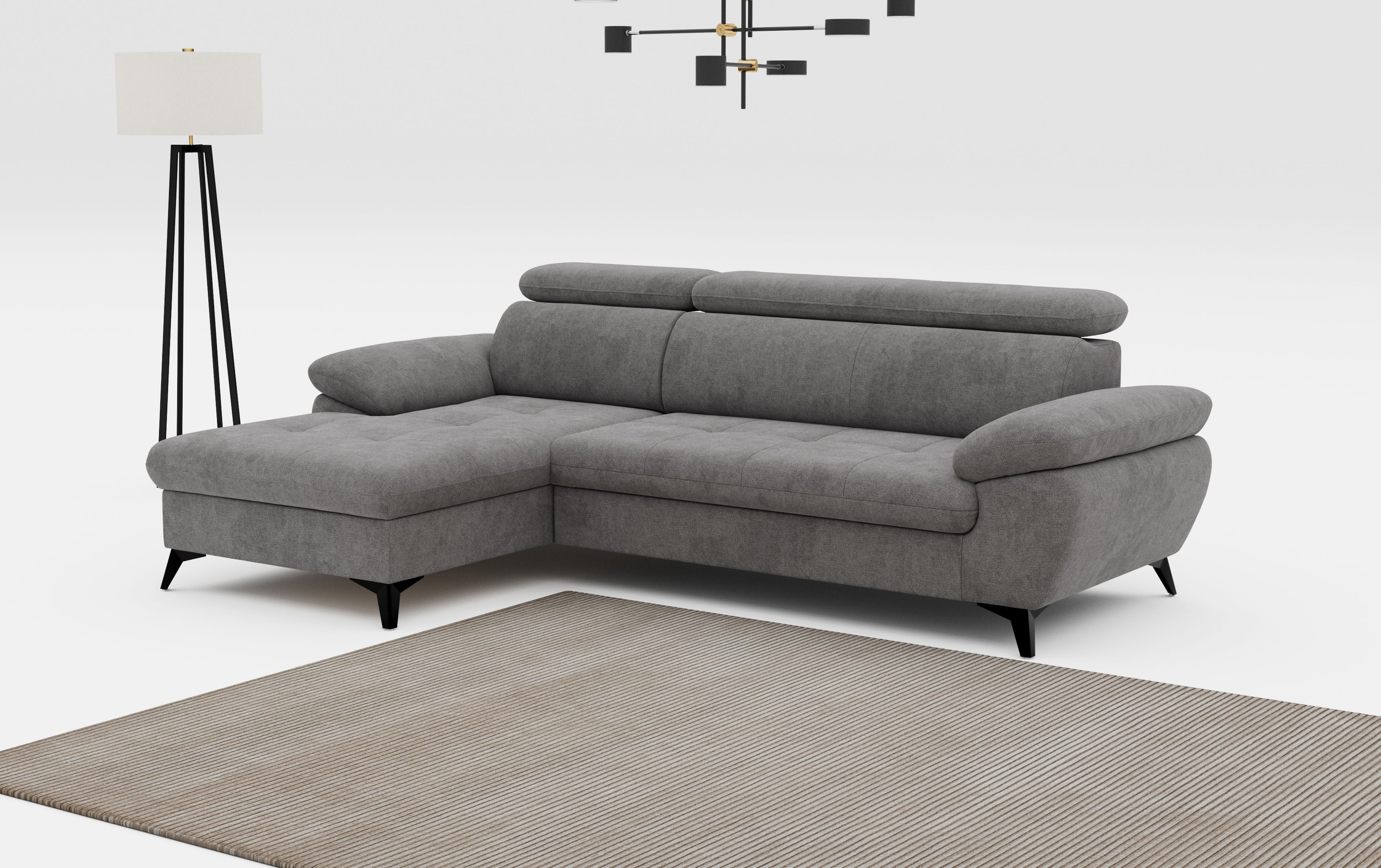 COTTA Ecksofa Hudson L-Form, mit Kopfteilverstellung, günstig online kaufen