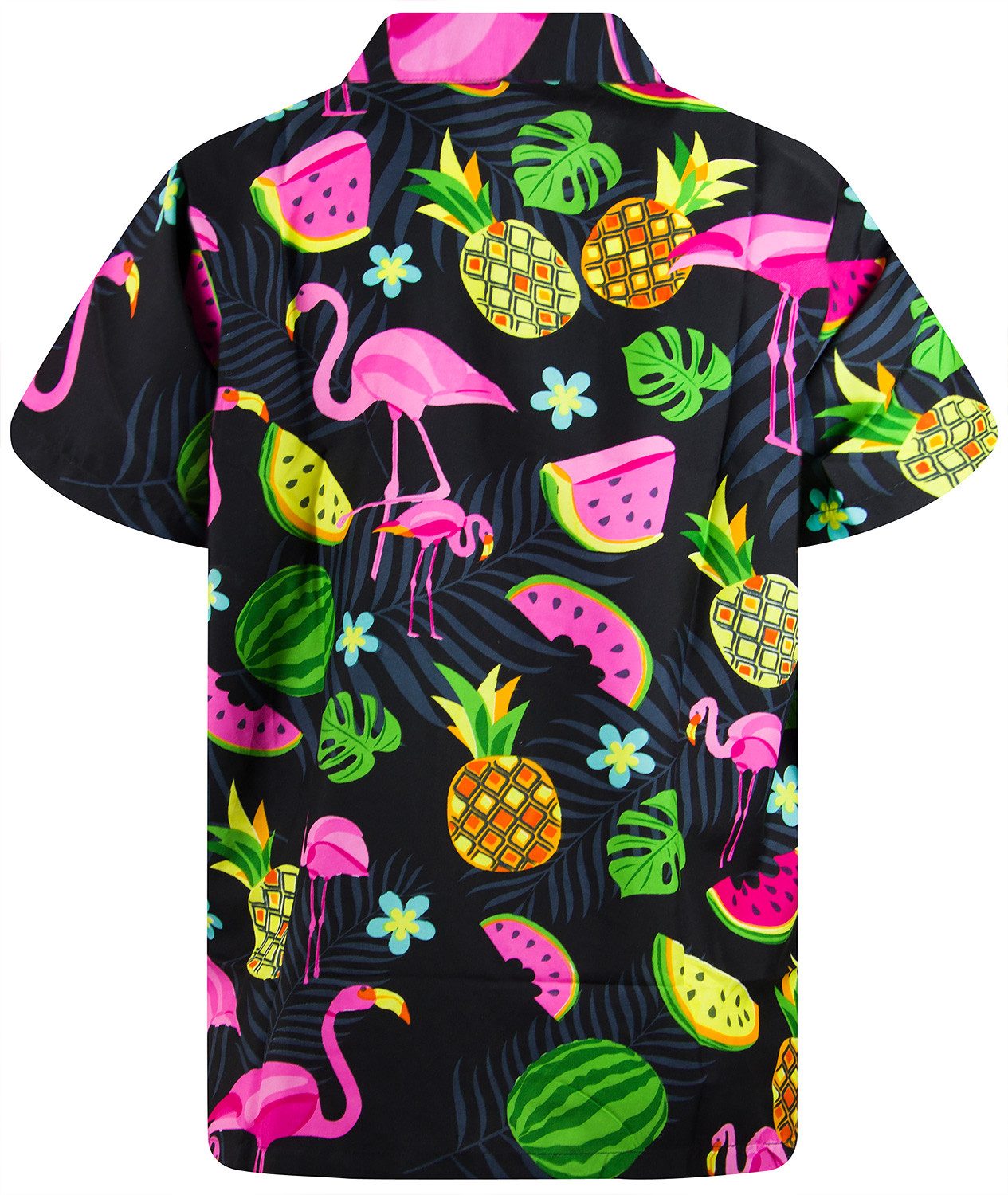 King Kameha Hawaiihemd Flamingo Melone Funky Hawaii-Hemd Kurzarm Front-Tasc günstig online kaufen