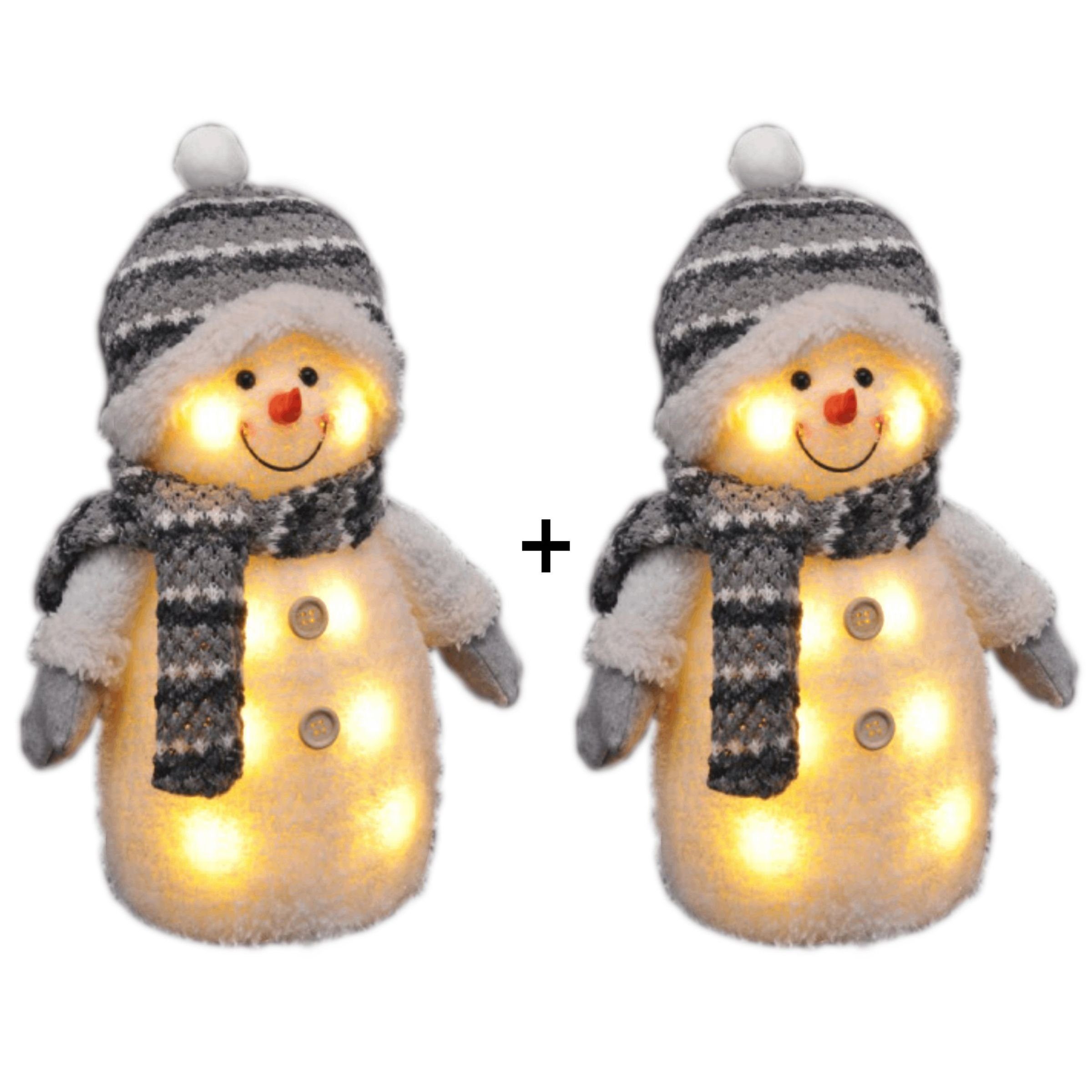 Gravidus LED-Dekofigur 2er Set Deko Schneemann LED Weihnachtsdeko Figur günstig online kaufen