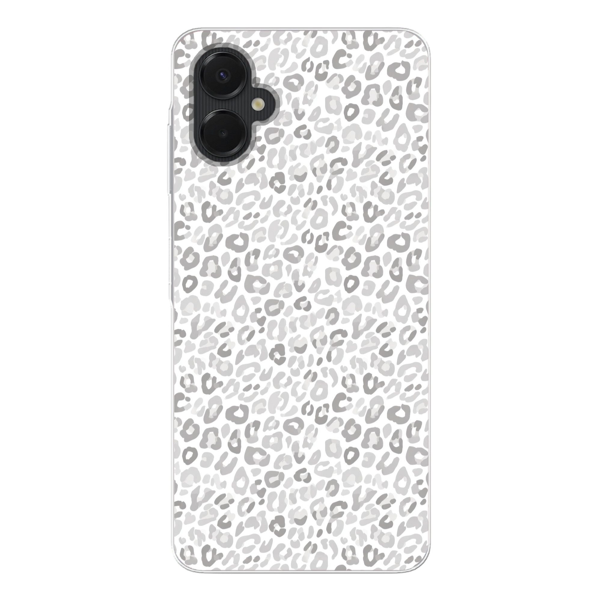 MuchoWow Handyhülle für Samsung Galaxy A06 5G Leopard - Motiv - Grau, Smartphone-Bumper, Print, Handy Schutzhülle Dünn