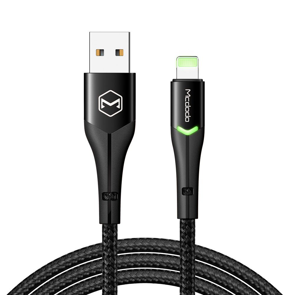 mcdodo Mcdodo Magnificence Blitz Kabel mit LED Ladekabel 2A Nylon für iPhone USB-Kabel, Lightning, (120 cm)