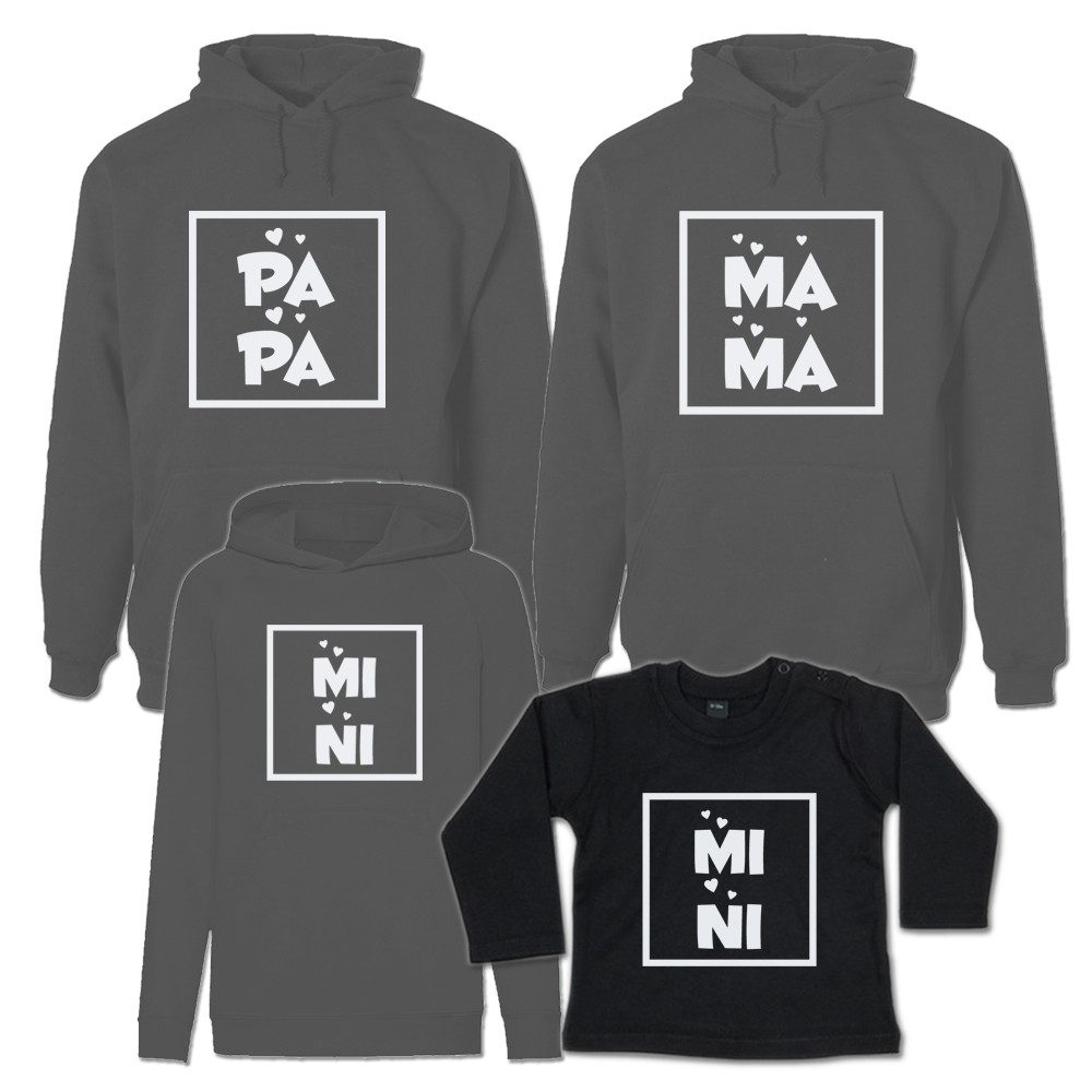 G-graphics Kapuzenpullover Mama, Papa & Mini (Familienset, Einzelteile zum selbst zusammenstellen) Kinder & Erwachsenen-Hoodie & Baby Sweater