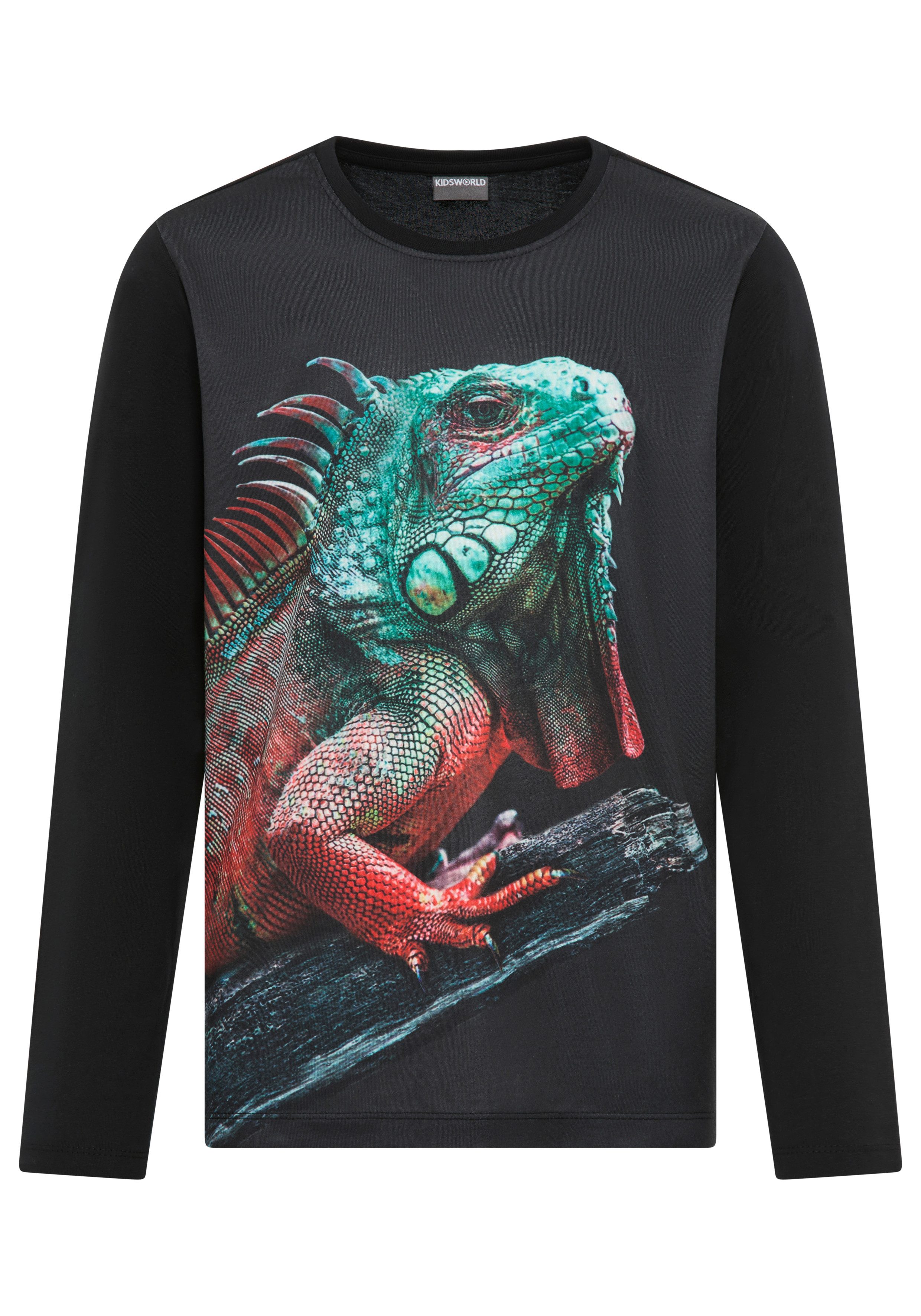 Langarmshirt GECKO, Fotoprint