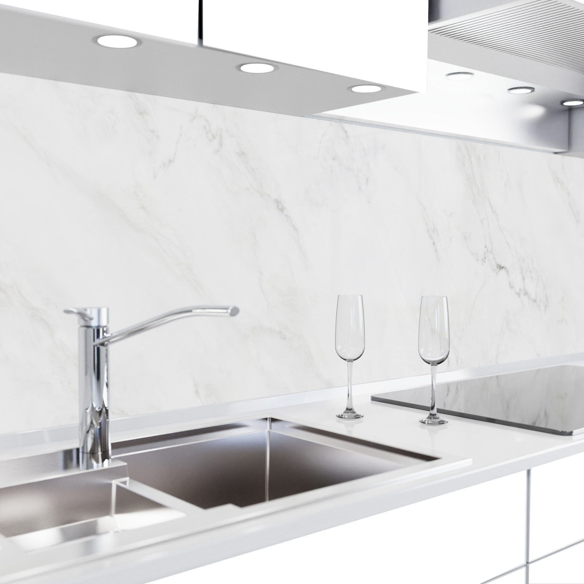 danario Küchenrückwand Folie selbstklebend - Matt - Spritzschutz Küche - versteift & robust