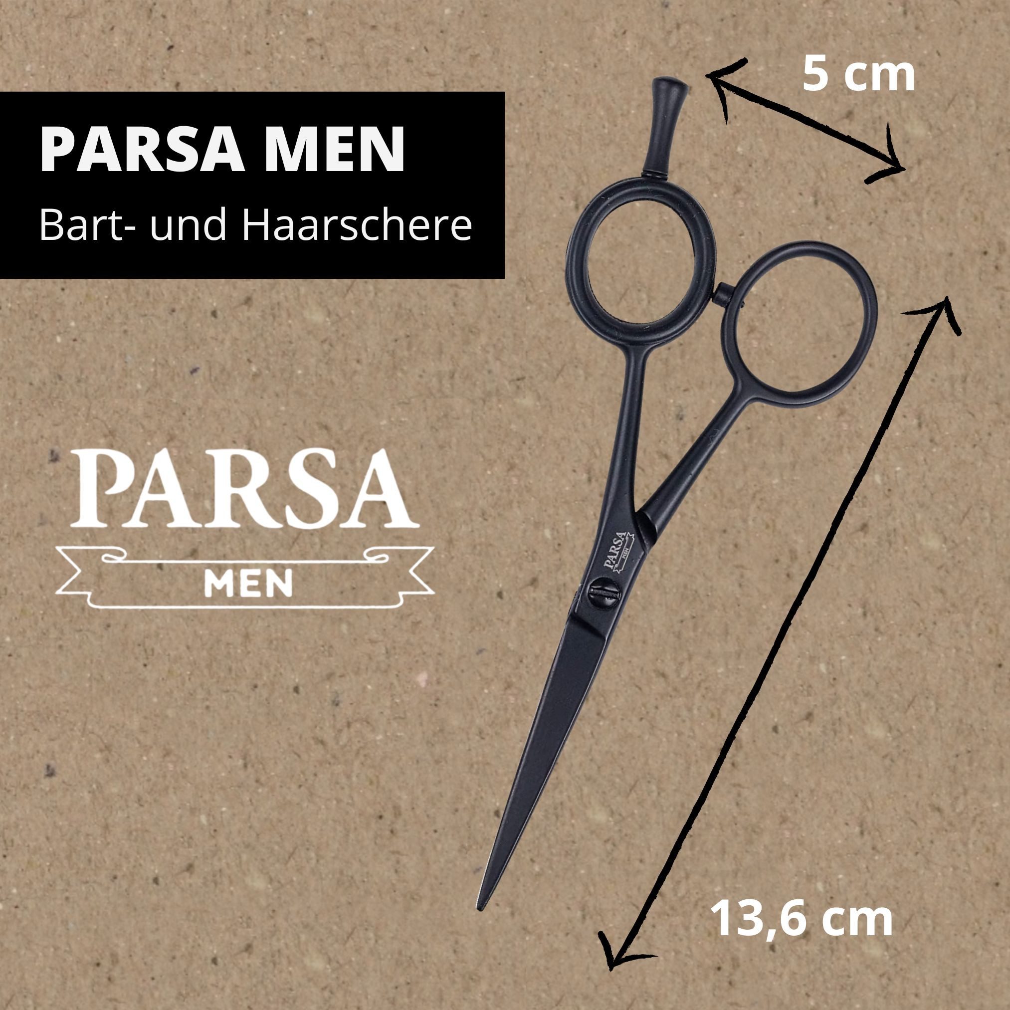 PARSA Beauty Haar- und Bartschneider Men Haar- und Bartschere aus Edelstahl mit Mikrozahnung