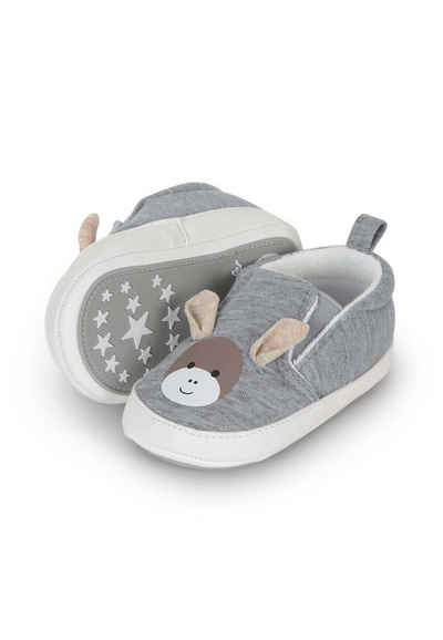 Sterntaler® Babyschuh Emmi Krabbelschuh (1-tlg., Baby Hausschuhe mit süßen Applikationen, Babyschuhe weich) Krabbelschuhe Baby mit Gummizug und Anti-Rutsch-Sohle