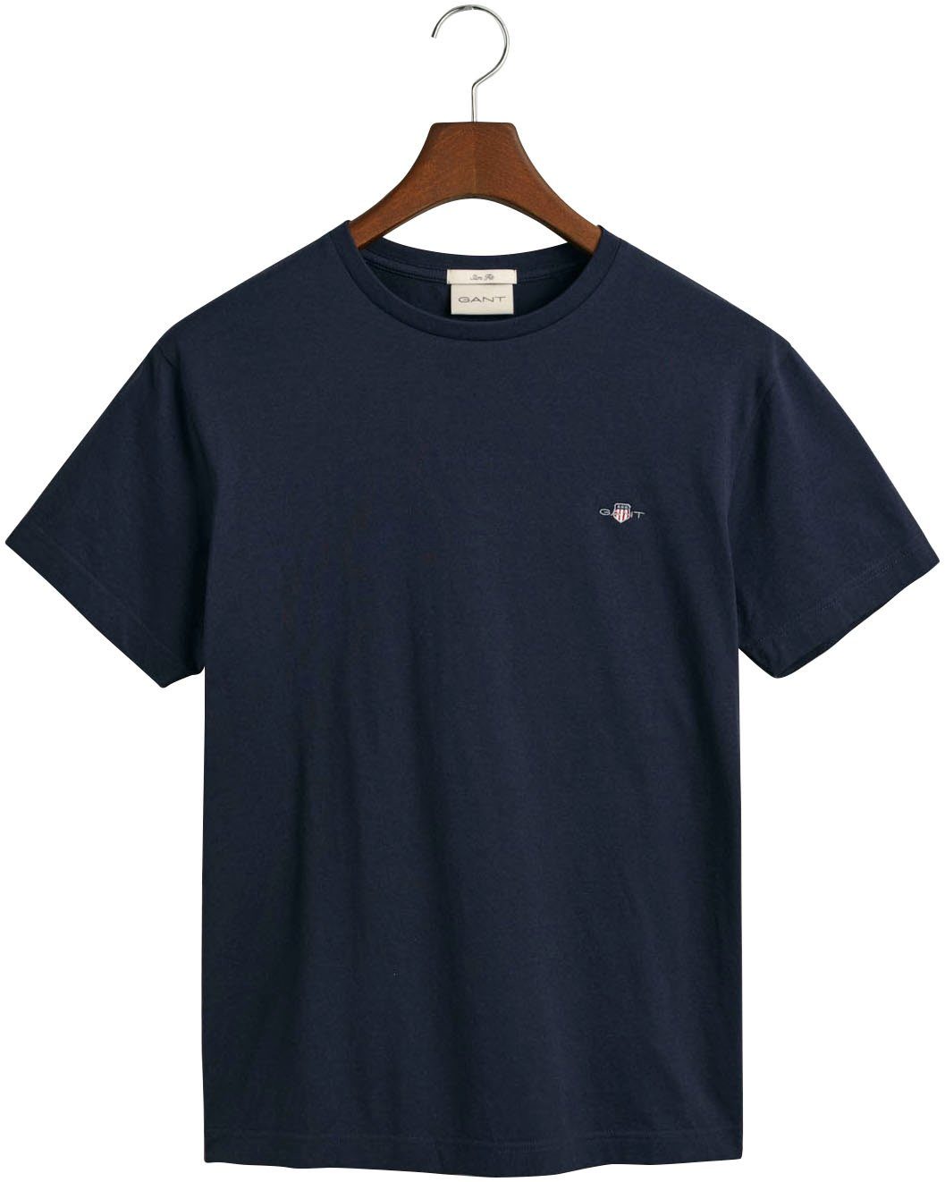 Logostickerei T-SHIRT T-Shirt SHIELD der evening SS auf blue Brust mit SLIM Gant