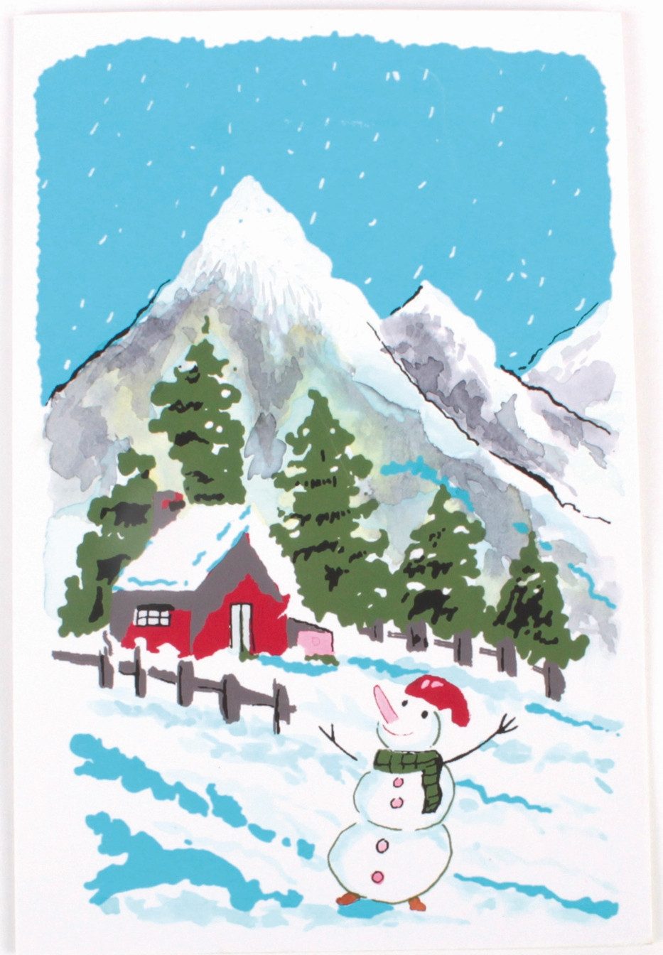 El Puente Weihnachtskarte Weihnachtskarte "Winterzeit", Handmade, Fair Trade